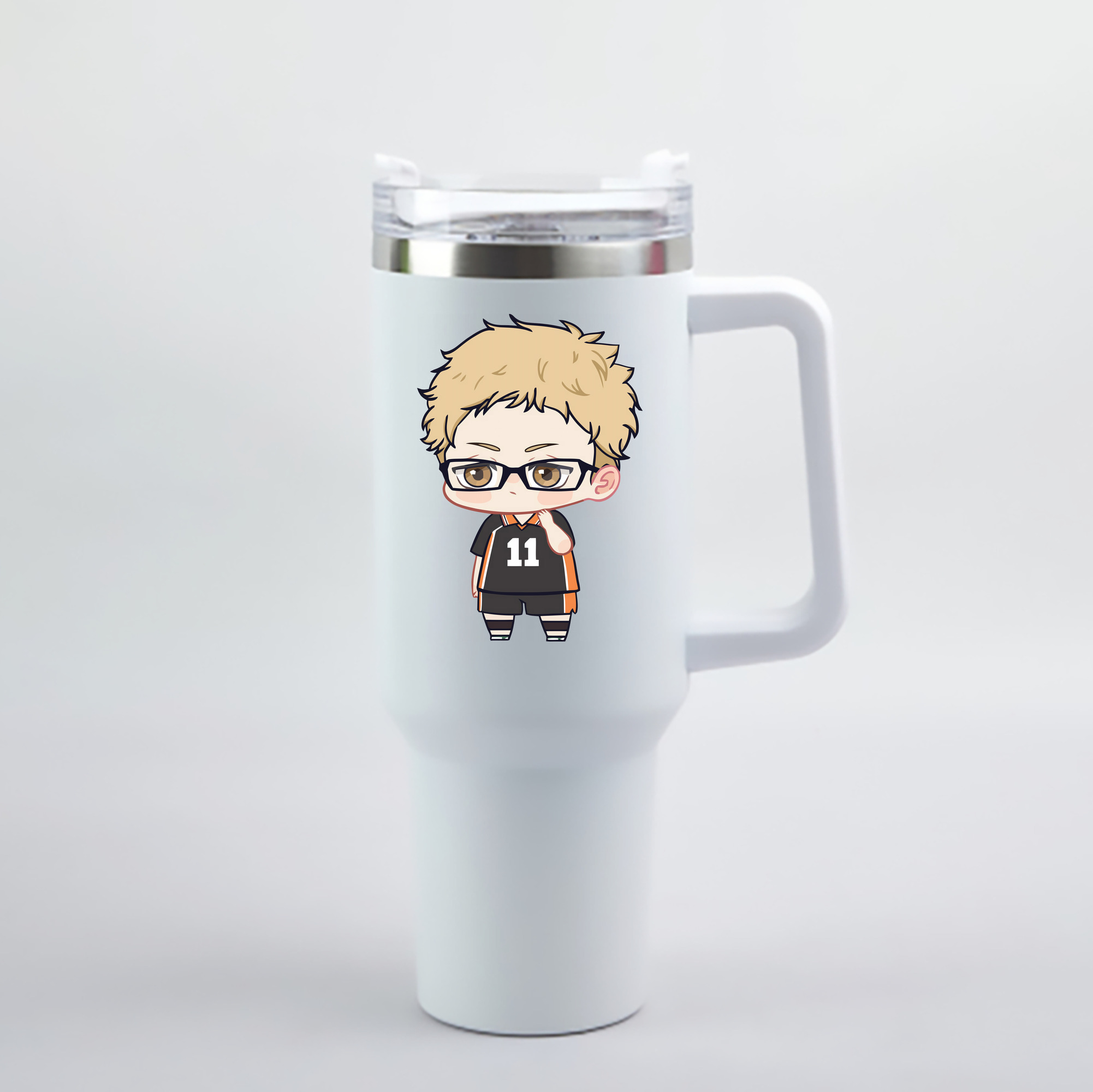 （画像用） ハイキュー!! Haikyu!! 1200mL車用タンブラー - クリスタルステッカー（プラスチックストロー付き）