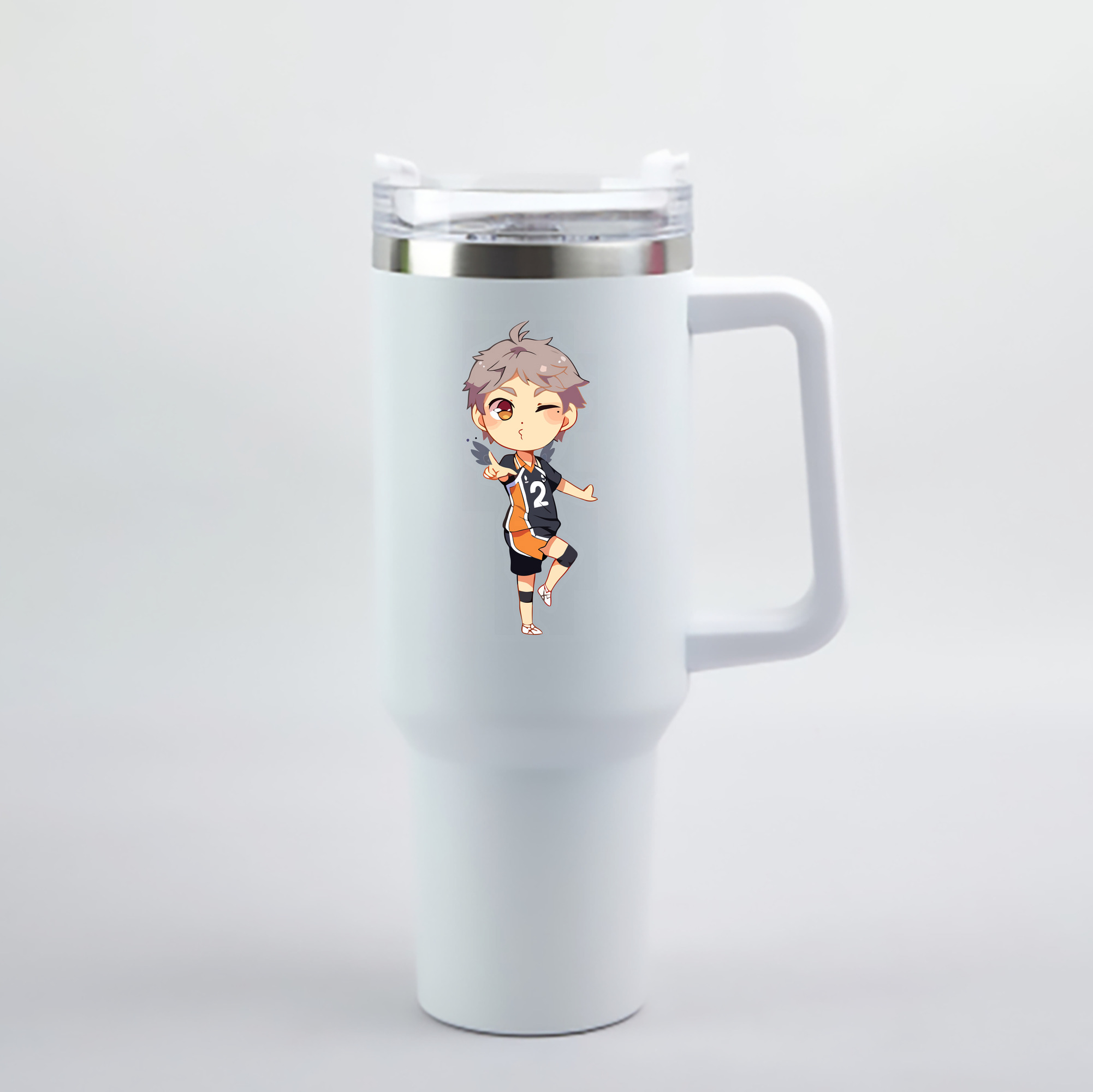 （画像用） ハイキュー!! Haikyu!! 1200mL車用タンブラー - クリスタルステッカー（プラスチックストロー付き）