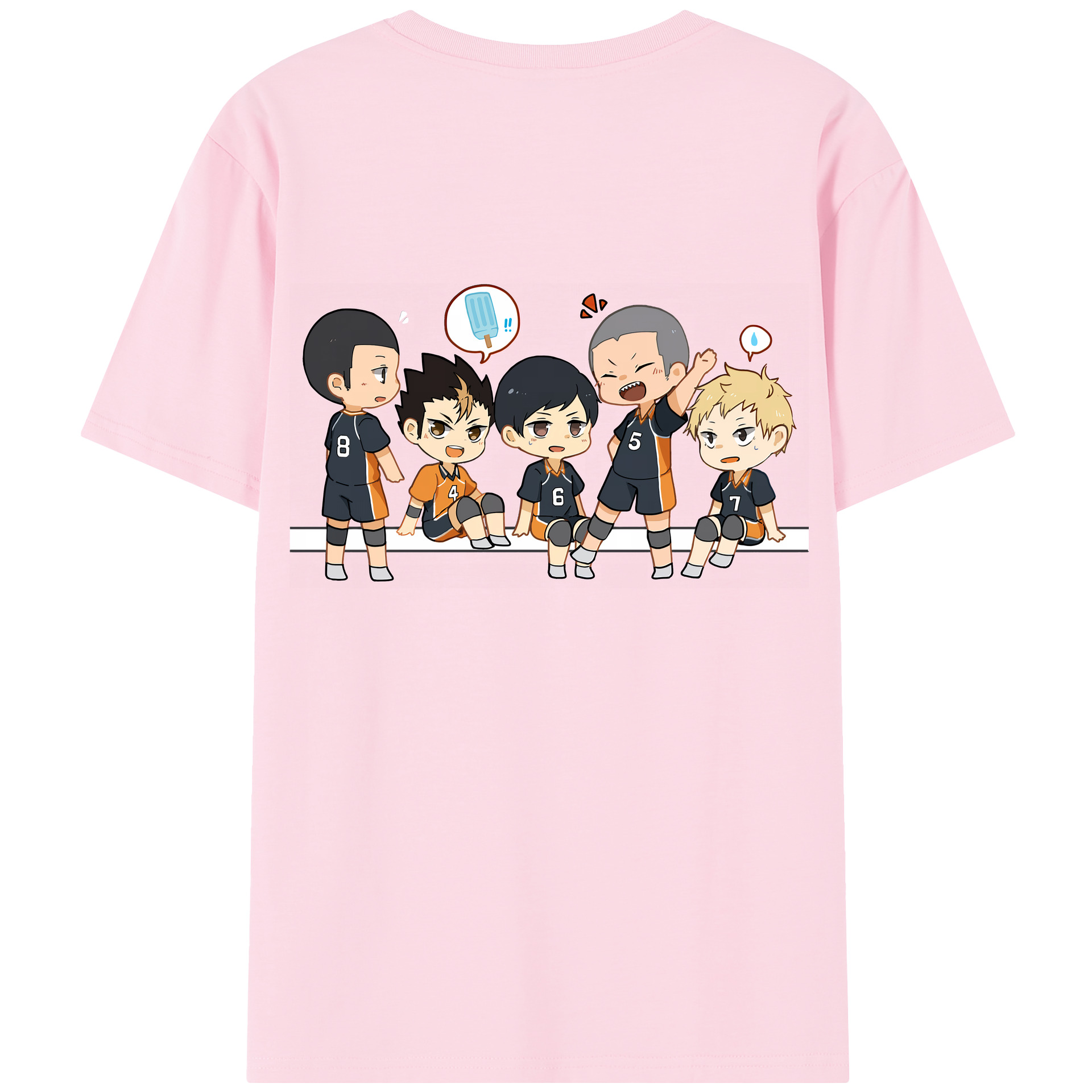 （画像用） ハイキュー!! Haikyu!! 綿100％半袖Tシャツ（背面プリント）