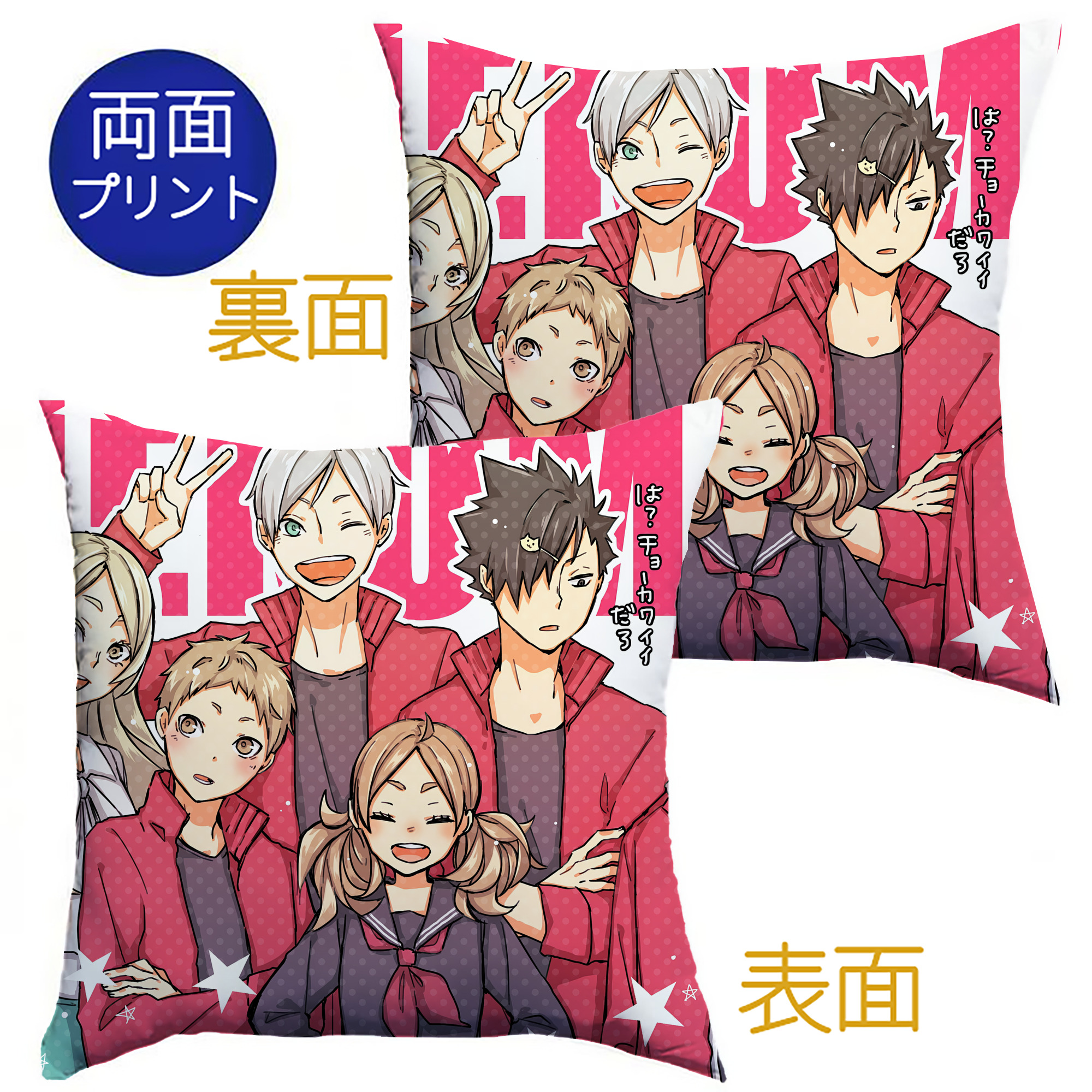 （画像用） ハイキュー!! Haikyu!! クッションカバー＆本体セット（ポリエステル素材）