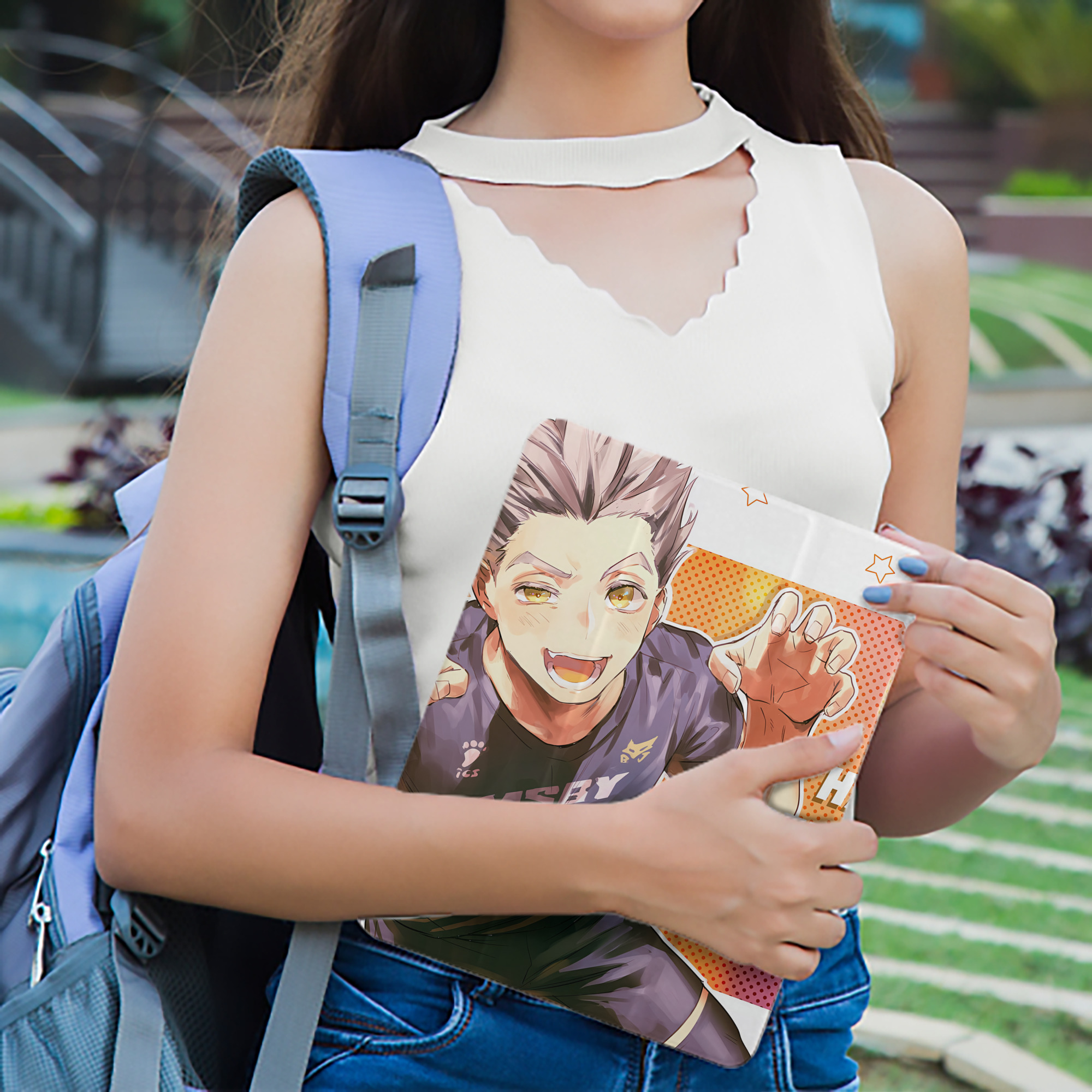 ハイキュー!! Haikyu!! IPad ケース ペン収納付き 三つ折りスタンド PUレザー×シリコン 対応機種9.5/10.5/10.9インチ