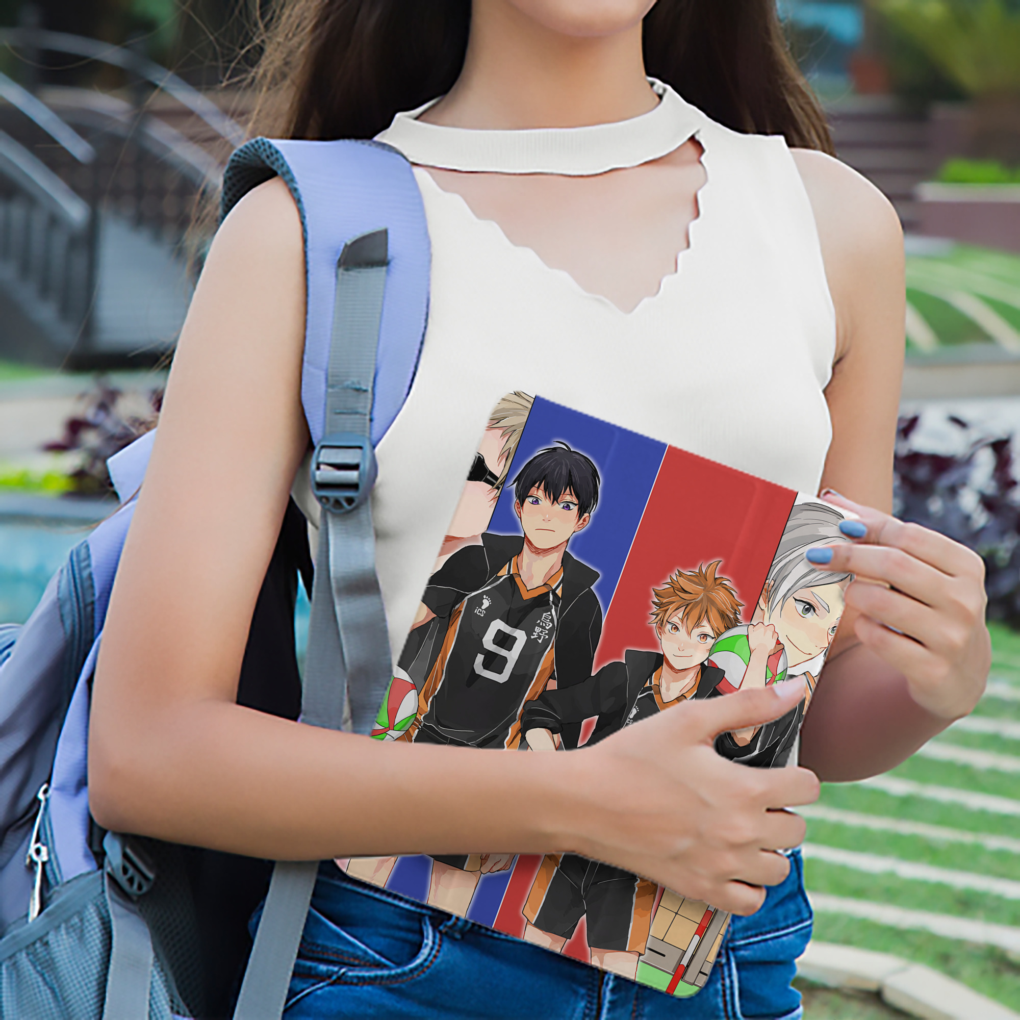 ハイキュー!! Haikyu!! IPad ケース ペン収納付き 三つ折りスタンド PUレザー×シリコン 対応機種9.5/10.5/10.9インチ