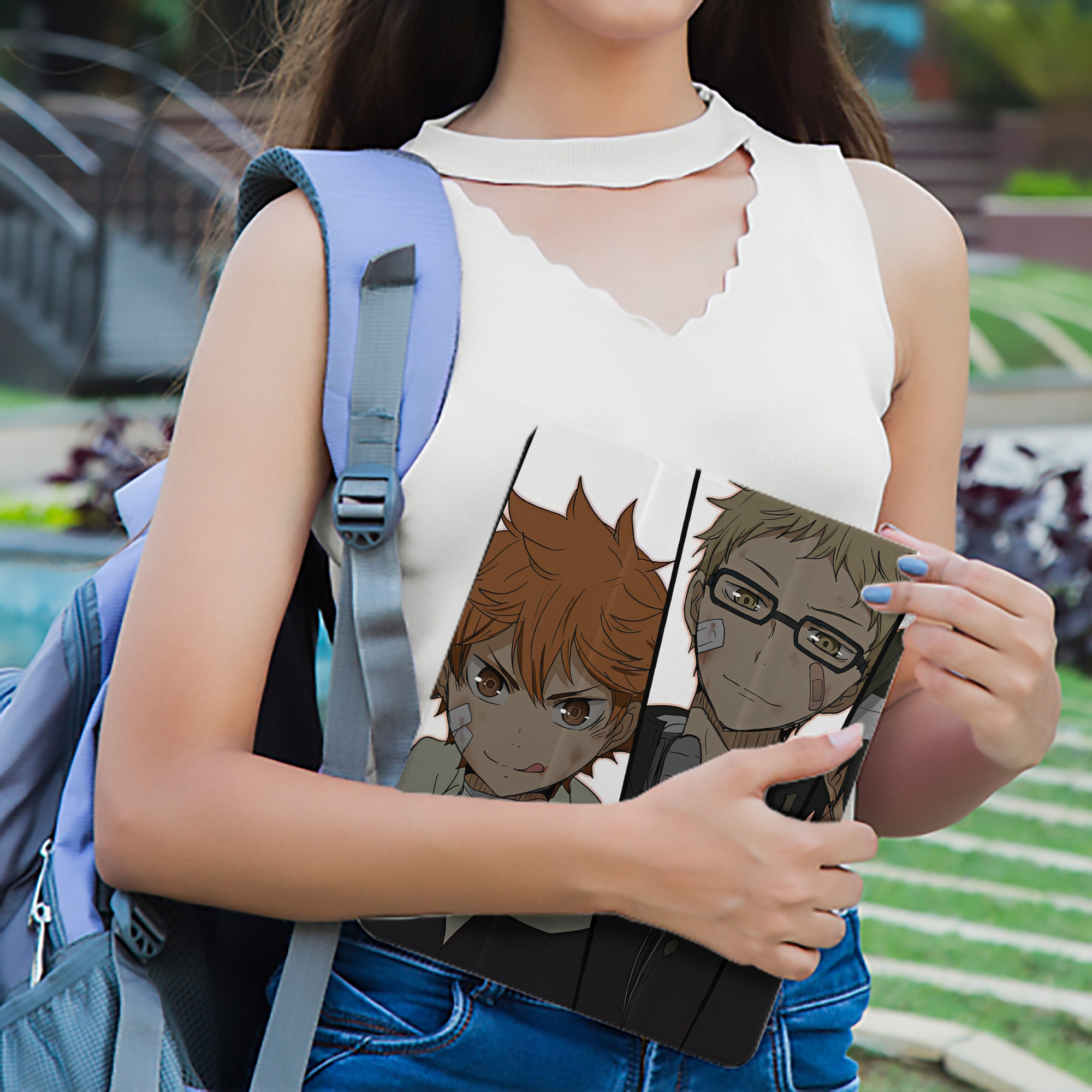 ハイキュー!! Haikyu!! IPad ケース ペン収納付き 三つ折りスタンド PUレザー×シリコン 対応機種9.5/10.5/10.9インチ