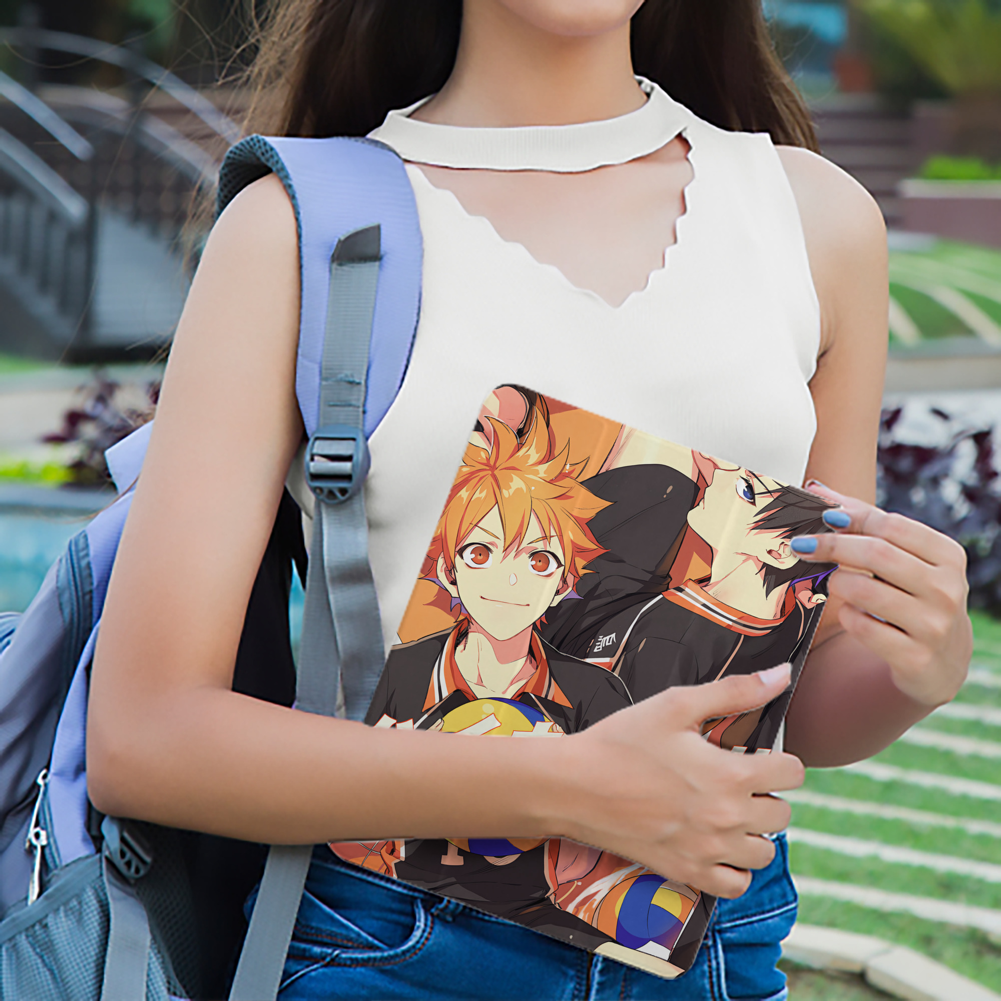 ハイキュー!! Haikyu!! IPad ケース ペン収納付き 三つ折りスタンド PUレザー×シリコン 対応機種9.5/10.5/10.9インチ