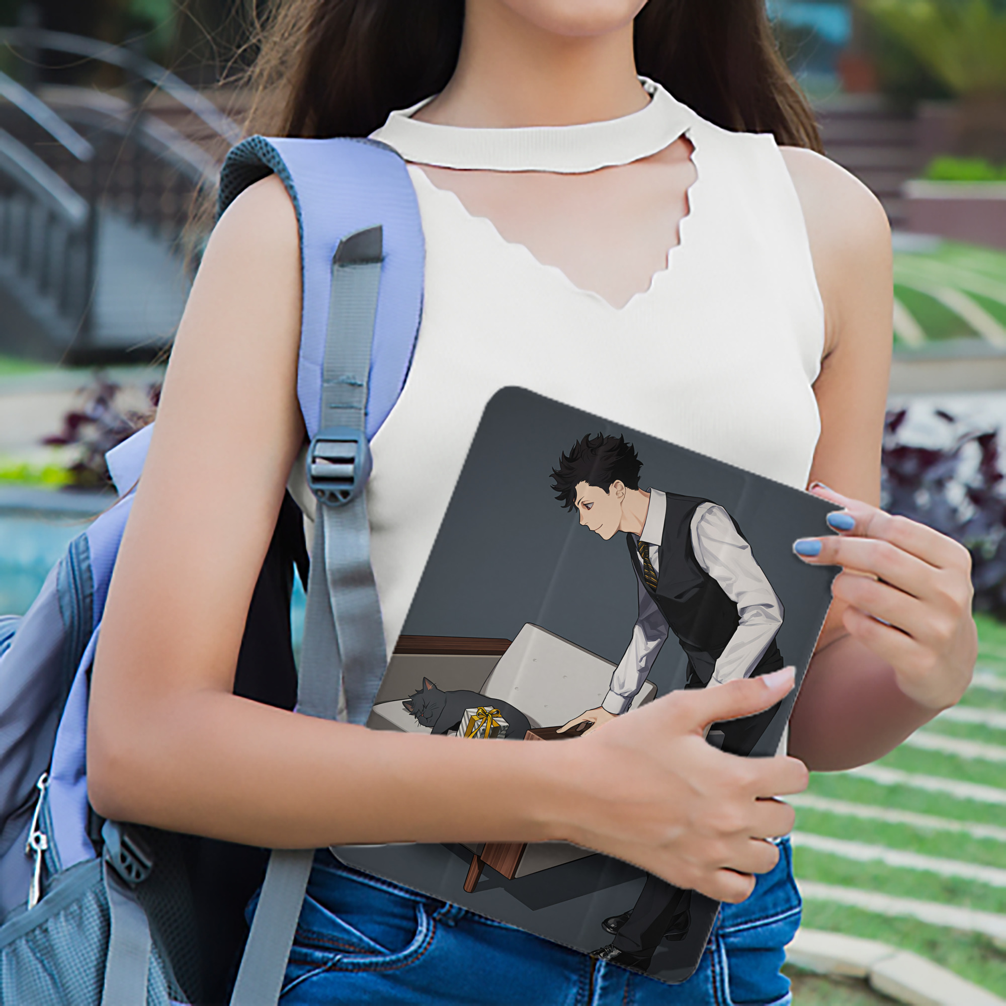 ハイキュー!! Haikyu!! IPad ケース ペン収納付き 三つ折りスタンド PUレザー×シリコン 対応機種9.5/10.5/10.9インチ