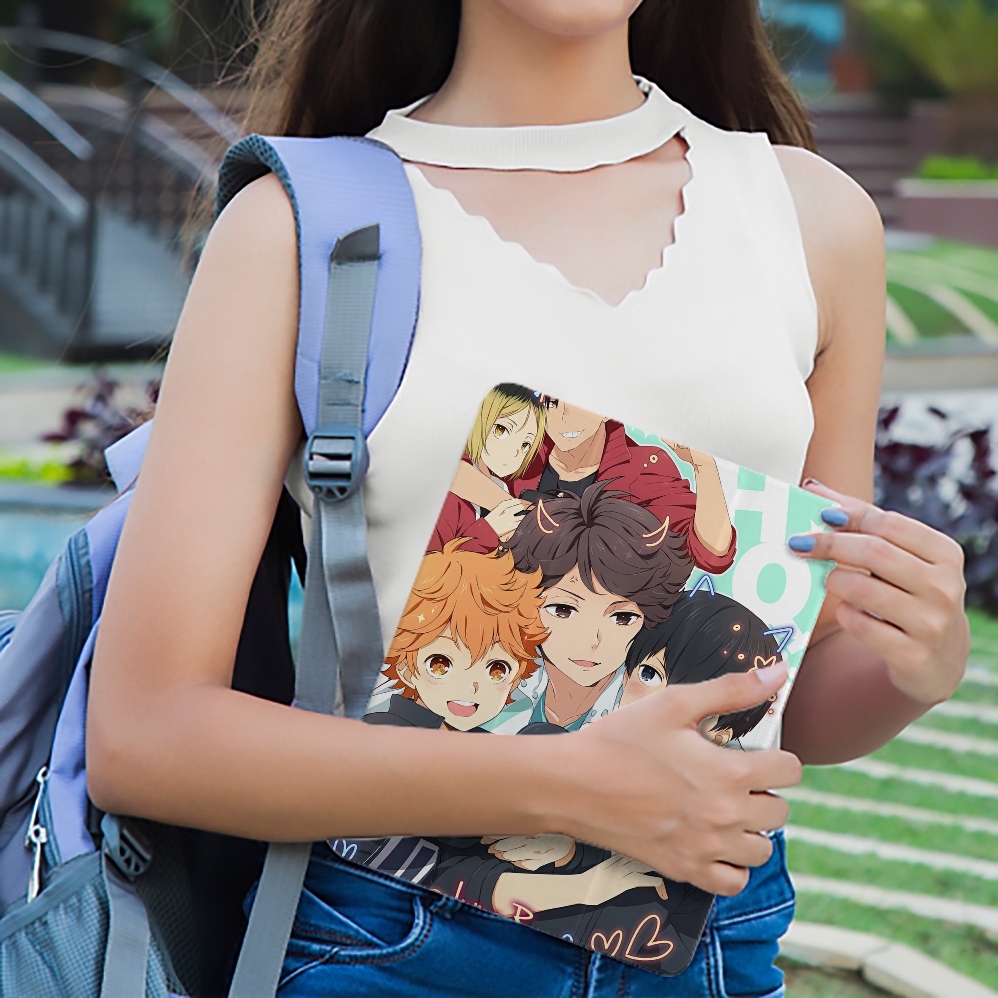ハイキュー!! Haikyu!! IPad ケース ペン収納付き 三つ折りスタンド PUレザー×シリコン 対応機種9.5/10.5/10.9インチ