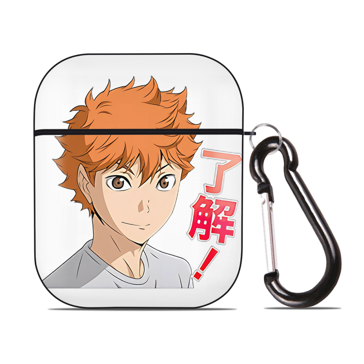 （画像用） ハイキュー!! Haikyu!! AirPods 第2世代保護ケース ハードシェル ブラック 耐衝撃・防指紋・カラビナ付き