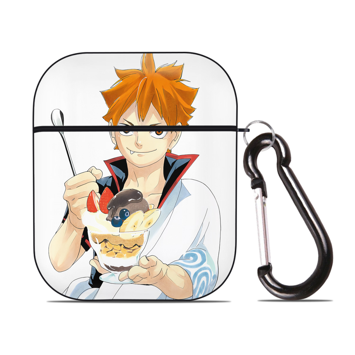 （画像用） ハイキュー!! Haikyu!! AirPods 第2世代保護ケース ハードシェル ブラック 耐衝撃・防指紋・カラビナ付き