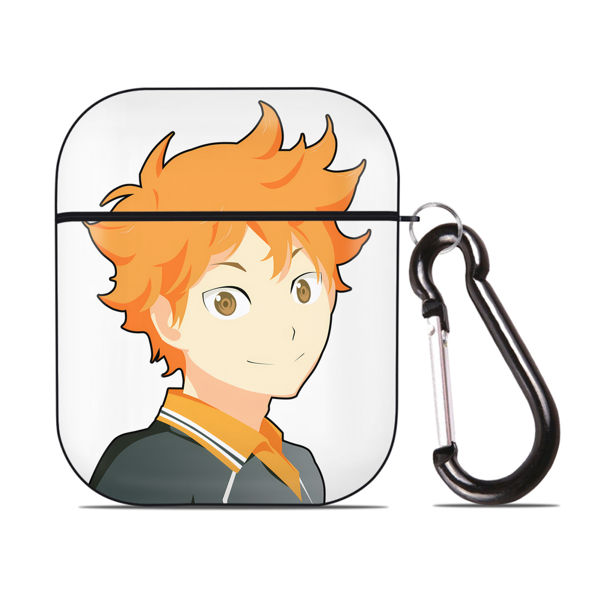 （画像用） ハイキュー!! Haikyu!! AirPods 第2世代保護ケース ハードシェル ブラック 耐衝撃・防指紋・カラビナ付き