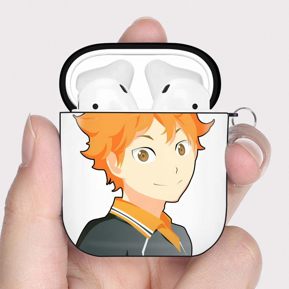 （画像用） ハイキュー!! Haikyu!! AirPods 第2世代保護ケース ハードシェル ブラック 耐衝撃・防指紋・カラビナ付き