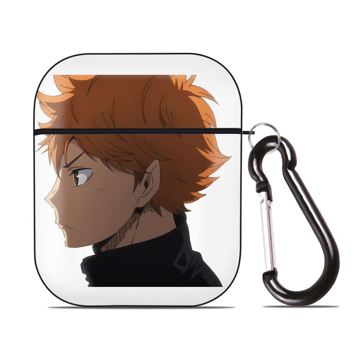 （画像用） ハイキュー!! Haikyu!! AirPods 第2世代保護ケース ハードシェル ブラック 耐衝撃・防指紋・カラビナ付き