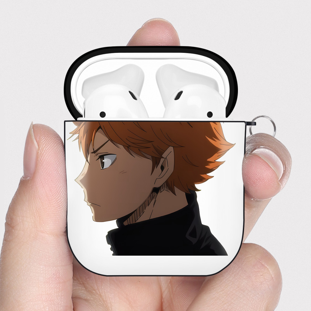 （画像用） ハイキュー!! Haikyu!! AirPods 第2世代保護ケース ハードシェル ブラック 耐衝撃・防指紋・カラビナ付き