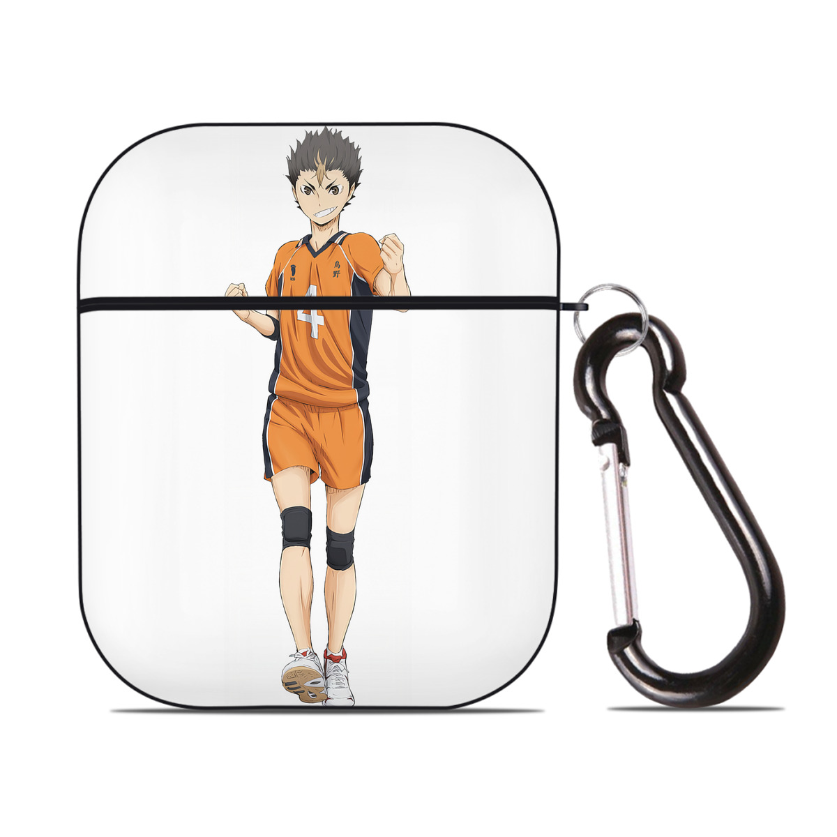 （画像用） ハイキュー!! Haikyu!! AirPods 第2世代保護ケース ハードシェル ブラック 耐衝撃・防指紋・カラビナ付き