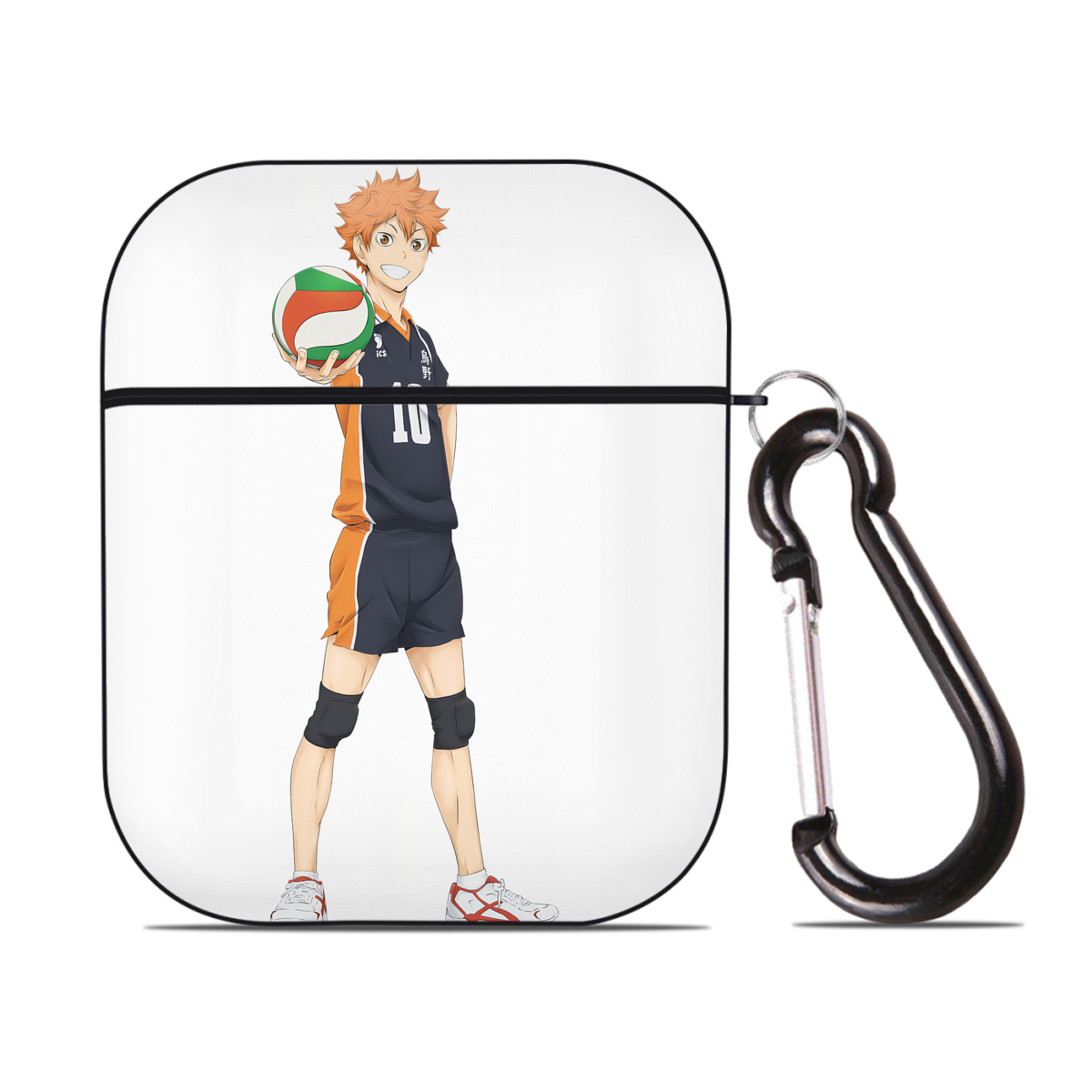 （画像用） ハイキュー!! Haikyu!! AirPods 第2世代保護ケース ハードシェル ブラック 耐衝撃・防指紋・カラビナ付き