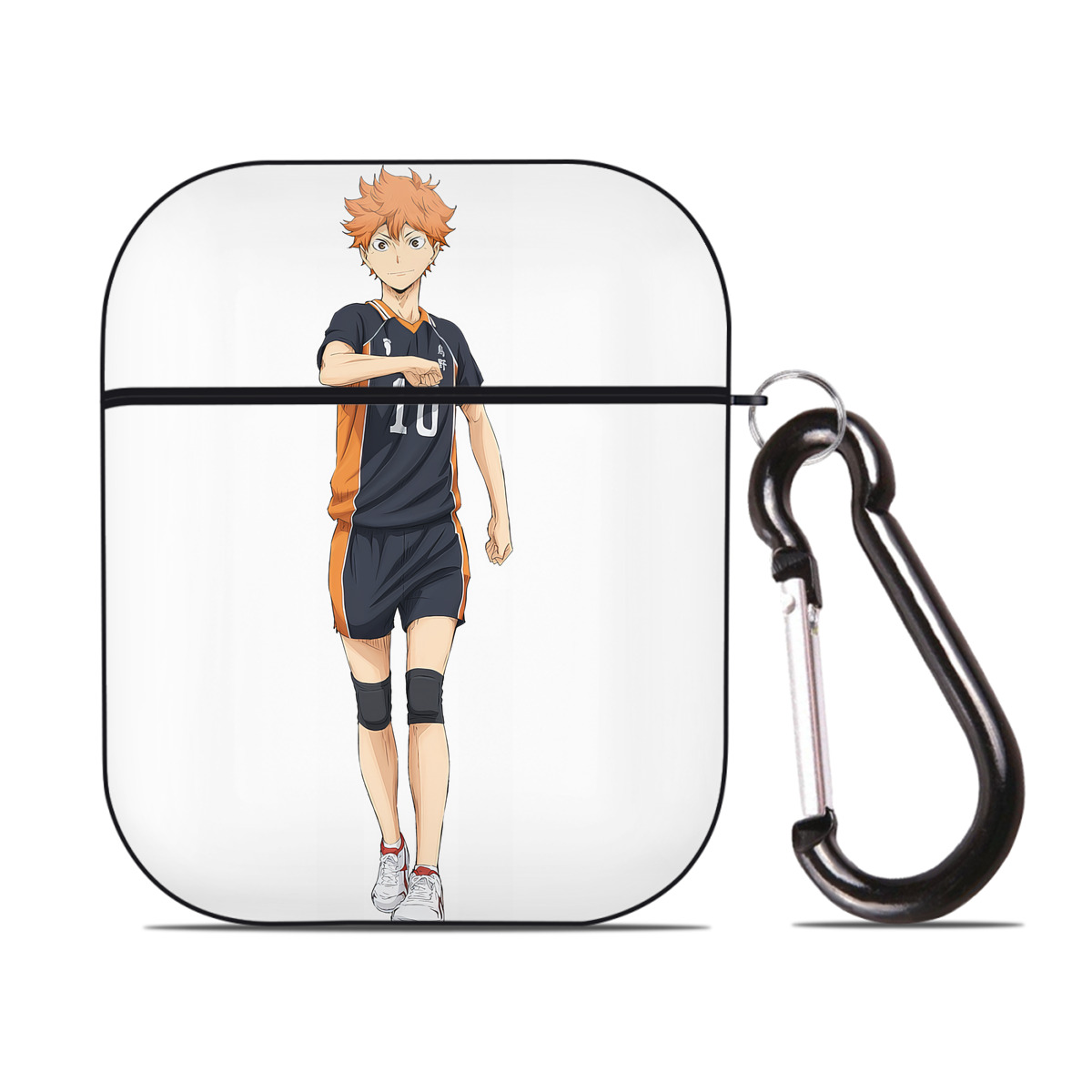 （画像用） ハイキュー!! Haikyu!! AirPods 第2世代保護ケース ハードシェル ブラック 耐衝撃・防指紋・カラビナ付き