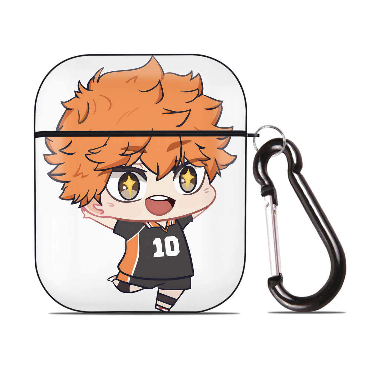 （画像用） ハイキュー!! Haikyu!! AirPods 第2世代保護ケース ハードシェル ブラック 耐衝撃・防指紋・カラビナ付き