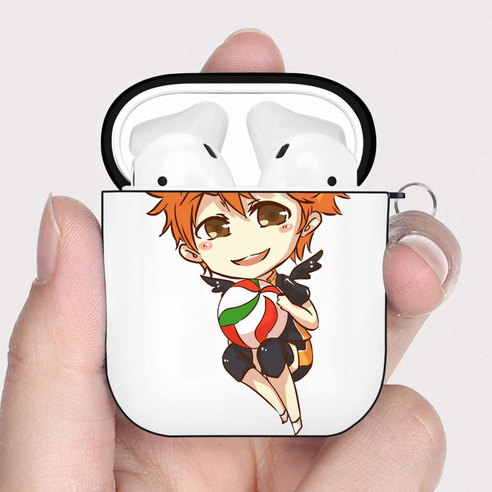 （画像用） ハイキュー!! Haikyu!! AirPods 第2世代保護ケース ハードシェル ブラック 耐衝撃・防指紋・カラビナ付き
