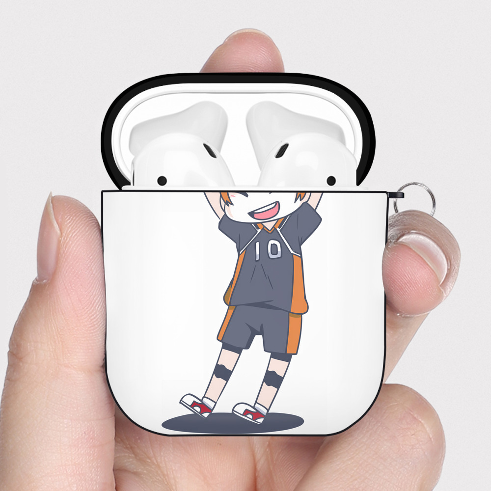 （画像用） ハイキュー!! Haikyu!! AirPods 第2世代保護ケース ハードシェル ブラック 耐衝撃・防指紋・カラビナ付き