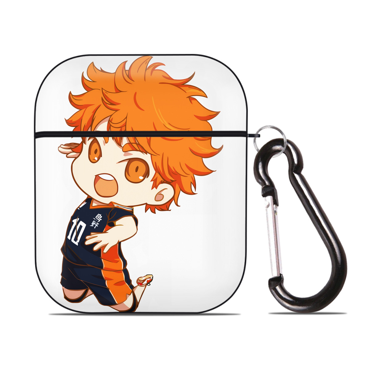 （画像用） ハイキュー!! Haikyu!! AirPods 第2世代保護ケース ハードシェル ブラック 耐衝撃・防指紋・カラビナ付き