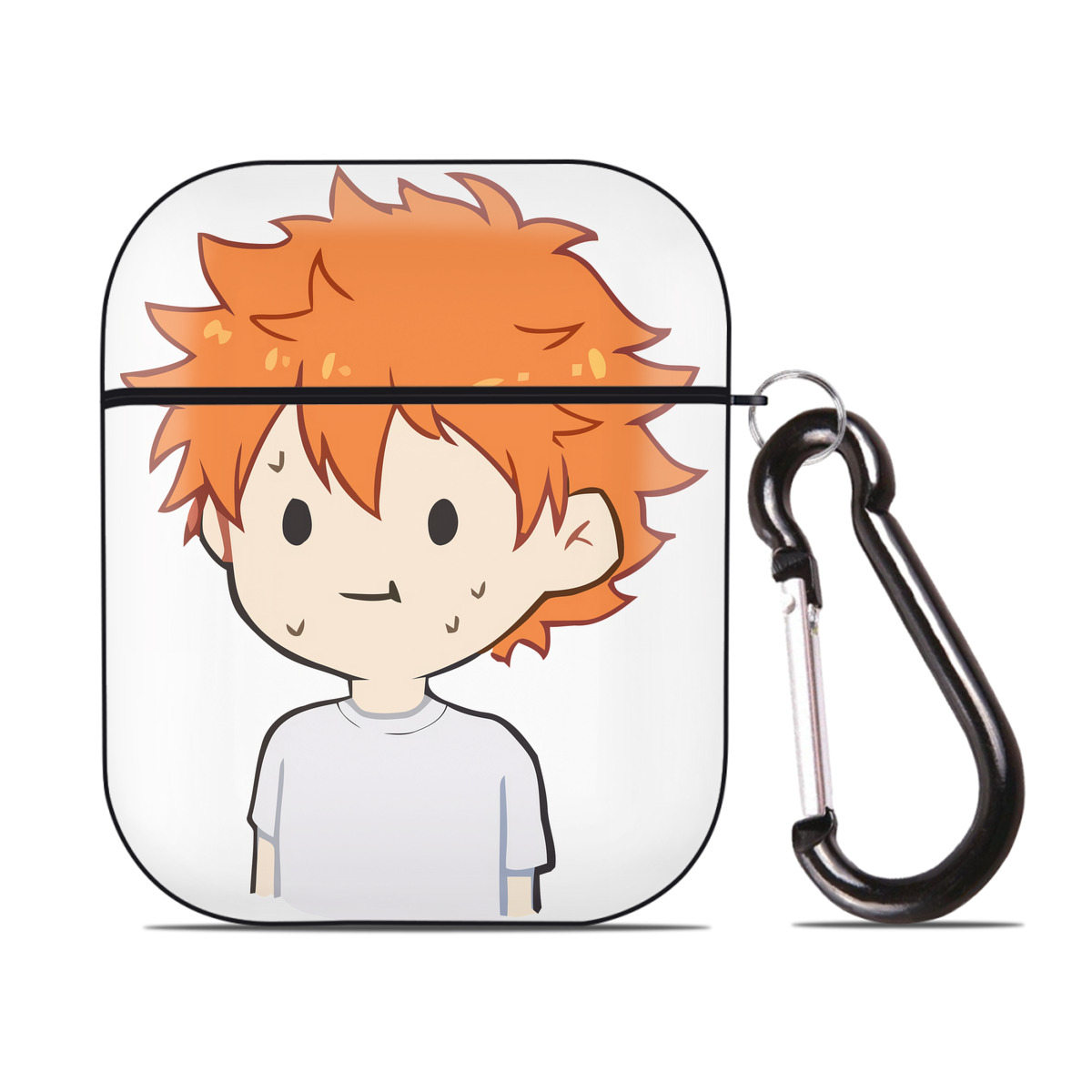 （画像用） ハイキュー!! Haikyu!! AirPods 第2世代保護ケース ハードシェル ブラック 耐衝撃・防指紋・カラビナ付き