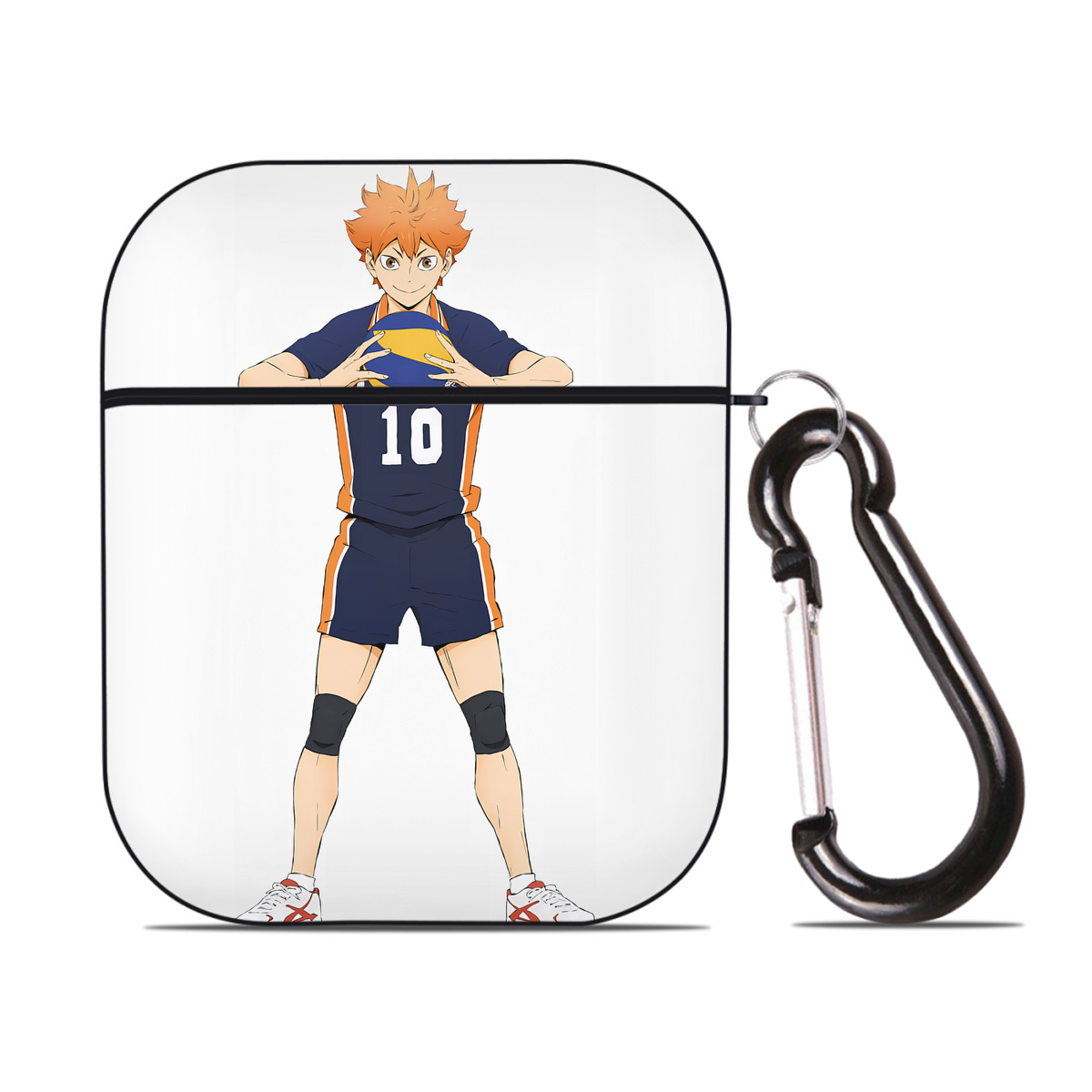 （画像用） ハイキュー!! Haikyu!! AirPods 第2世代保護ケース ハードシェル ブラック 耐衝撃・防指紋・カラビナ付き