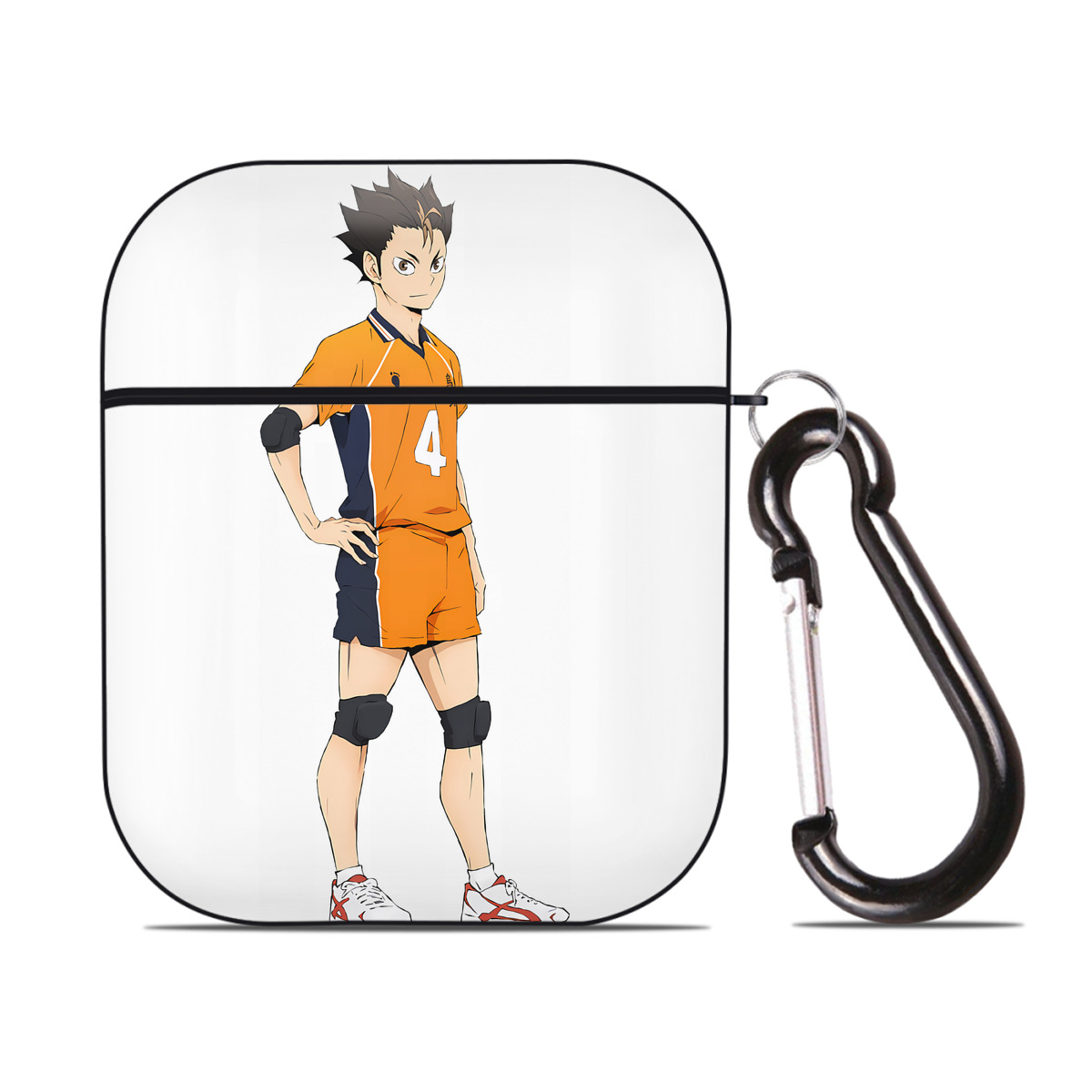 （画像用） ハイキュー!! Haikyu!! AirPods 第2世代保護ケース ハードシェル ブラック 耐衝撃・防指紋・カラビナ付き
