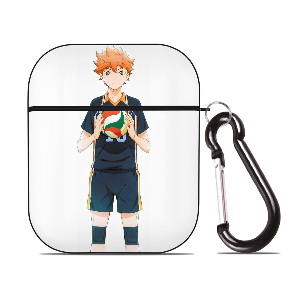 （画像用） ハイキュー!! Haikyu!! AirPods 第2世代保護ケース ハードシェル ブラック 耐衝撃・防指紋・カラビナ付き