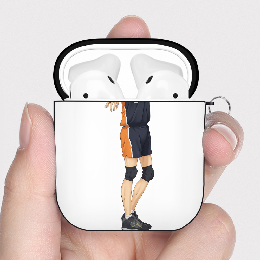 （画像用） ハイキュー!! Haikyu!! AirPods 第2世代保護ケース ハードシェル ブラック 耐衝撃・防指紋・カラビナ付き
