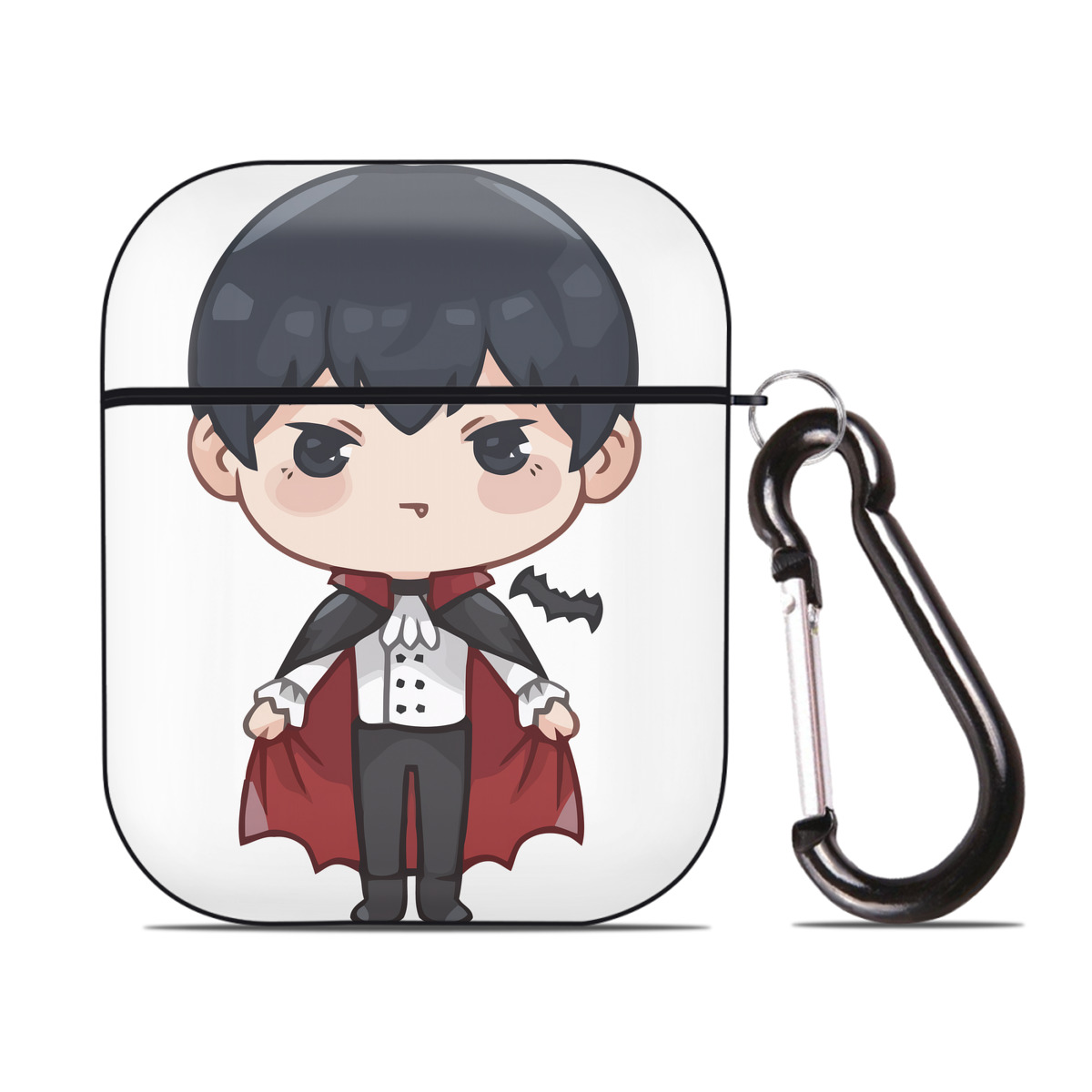 （画像用） ハイキュー!! Haikyu!! AirPods 第2世代保護ケース ハードシェル ブラック 耐衝撃・防指紋・カラビナ付き