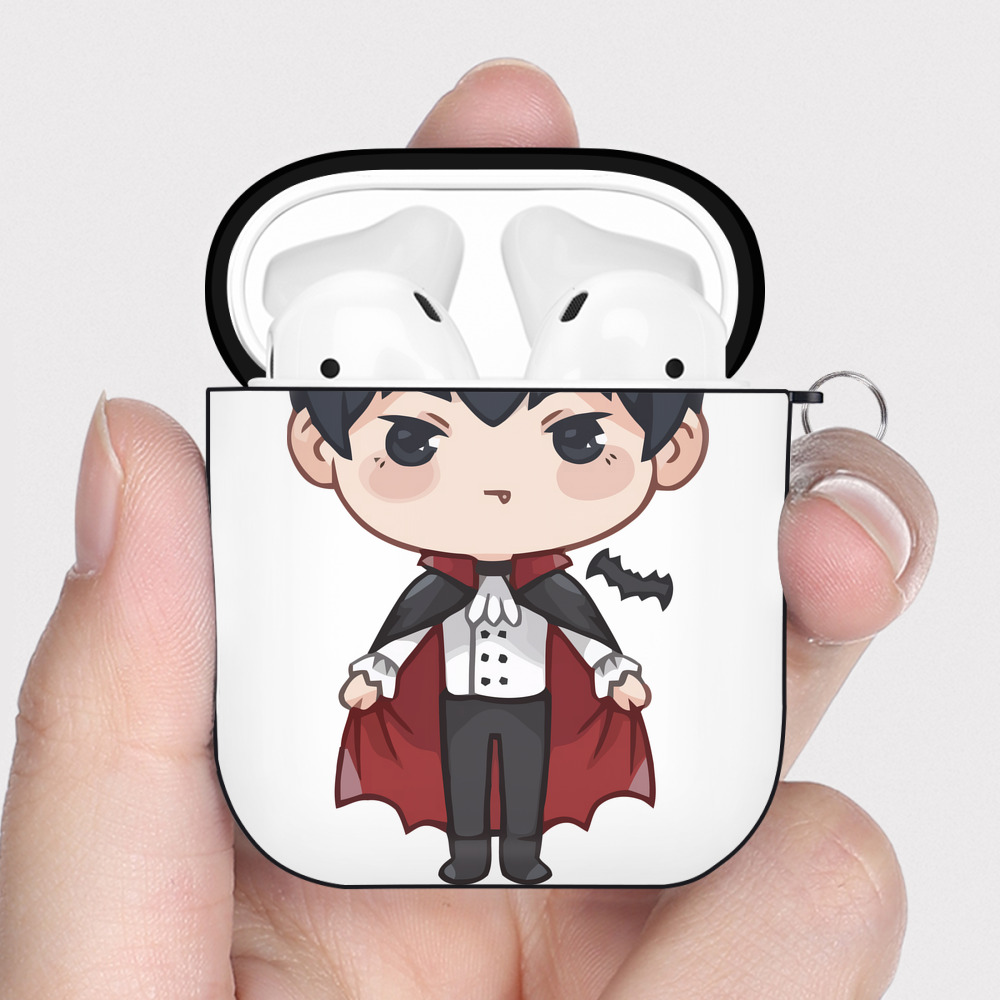 （画像用） ハイキュー!! Haikyu!! AirPods 第2世代保護ケース ハードシェル ブラック 耐衝撃・防指紋・カラビナ付き
