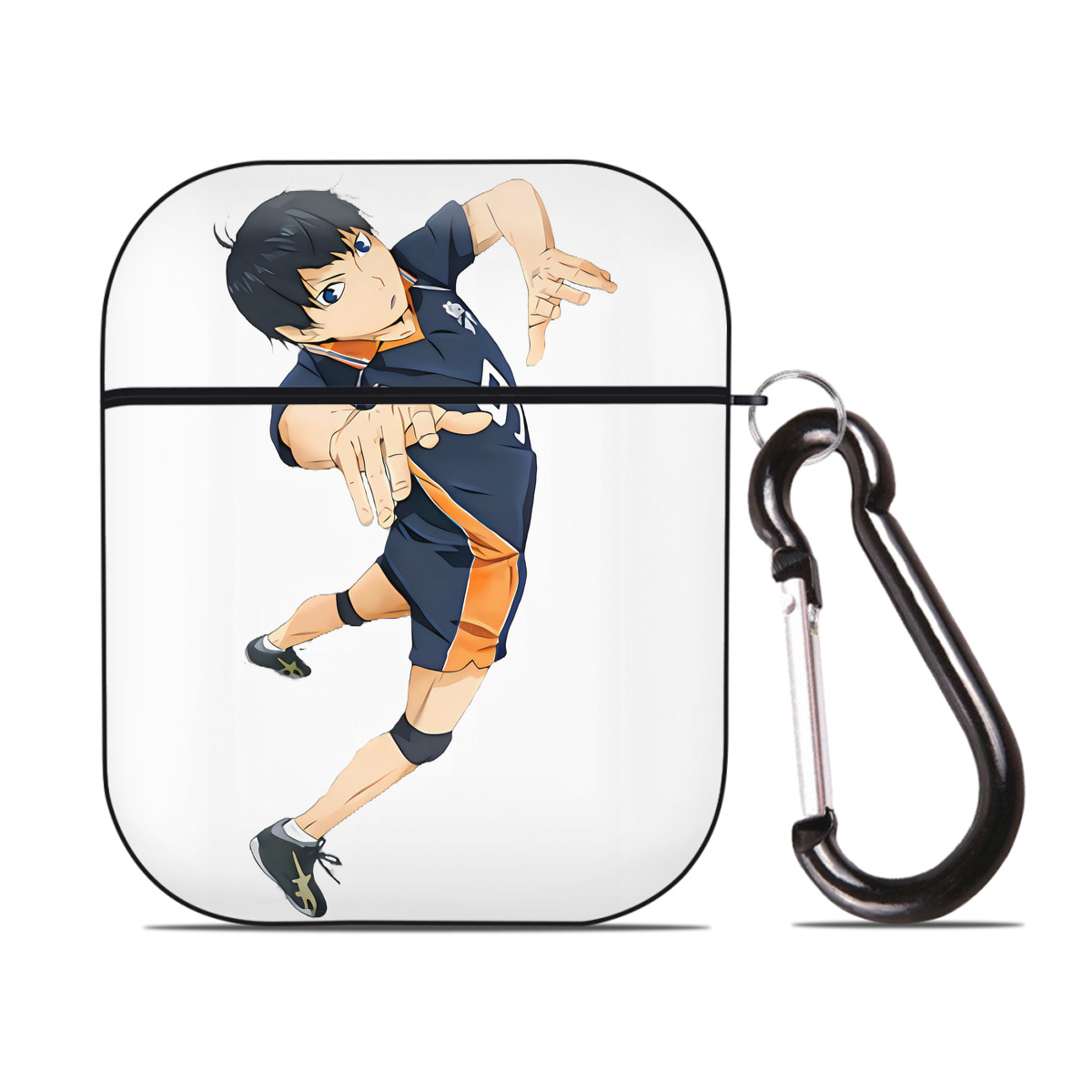 （画像用） ハイキュー!! Haikyu!! AirPods 第2世代保護ケース ハードシェル ブラック 耐衝撃・防指紋・カラビナ付き