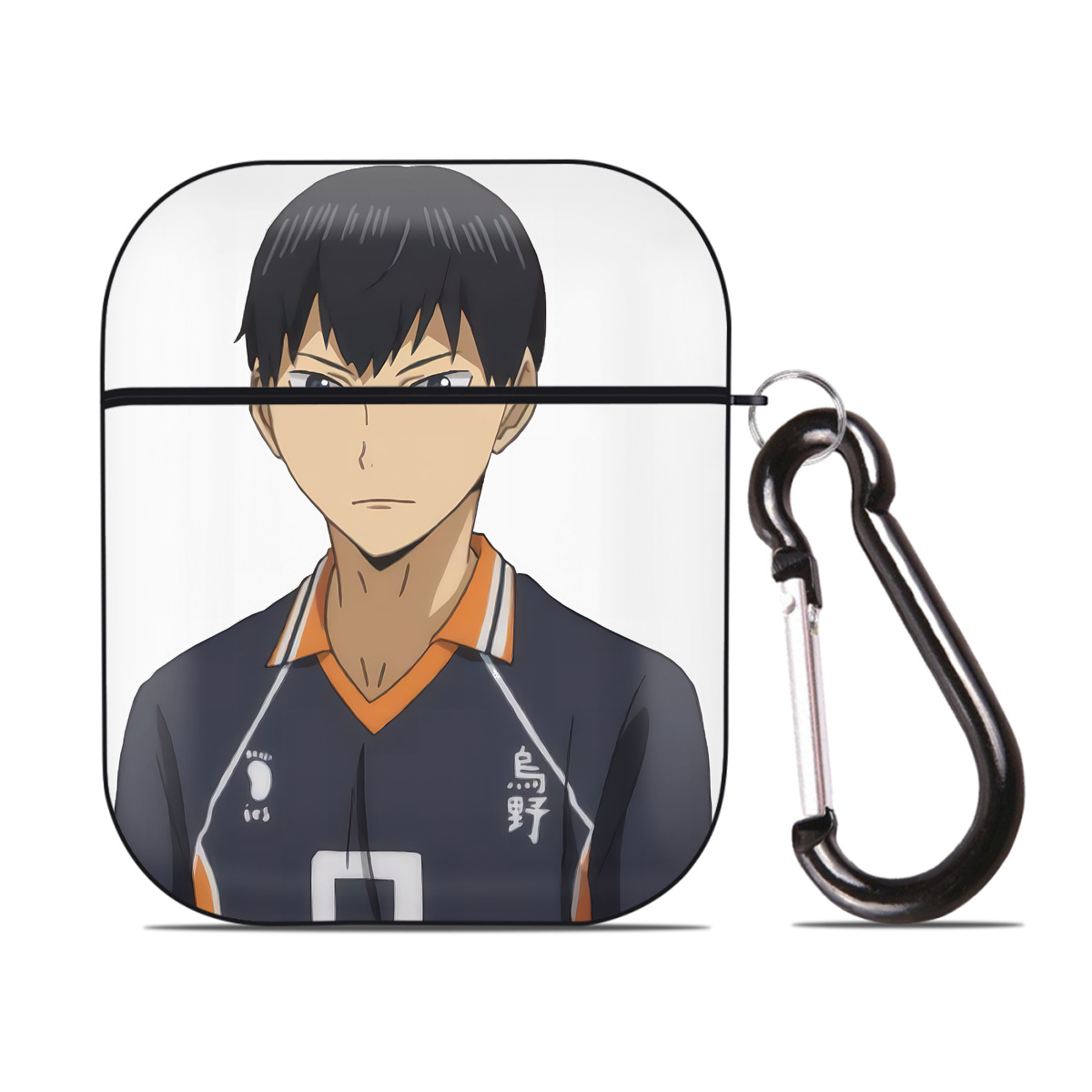 （画像用） ハイキュー!! Haikyu!! AirPods 第2世代保護ケース ハードシェル ブラック 耐衝撃・防指紋・カラビナ付き