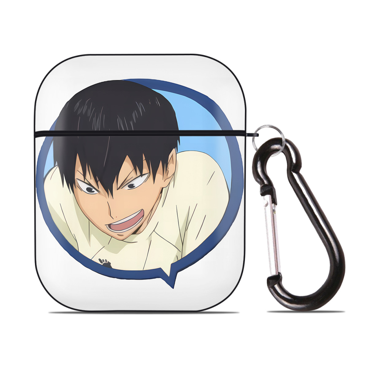 （画像用） ハイキュー!! Haikyu!! AirPods 第2世代保護ケース ハードシェル ブラック 耐衝撃・防指紋・カラビナ付き
