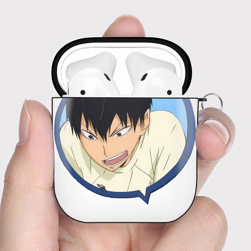 （画像用） ハイキュー!! Haikyu!! AirPods 第2世代保護ケース ハードシェル ブラック 耐衝撃・防指紋・カラビナ付き