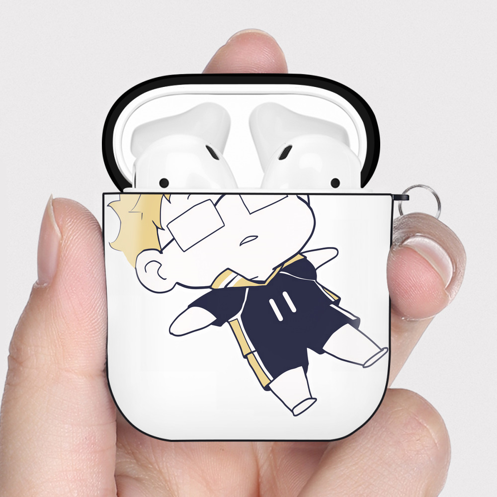 （画像用） ハイキュー!! Haikyu!! AirPods 第2世代保護ケース ハードシェル ブラック 耐衝撃・防指紋・カラビナ付き