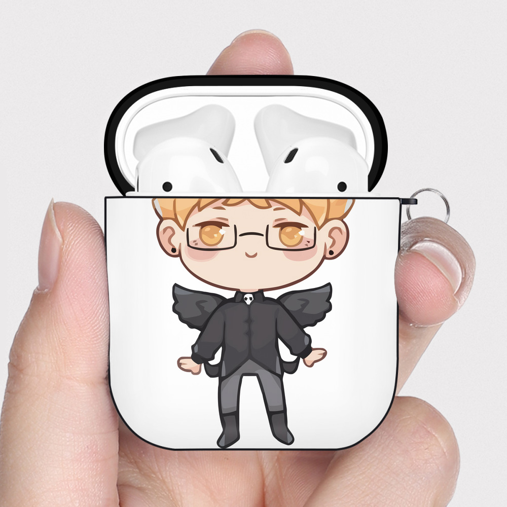 （画像用） ハイキュー!! Haikyu!! AirPods 第2世代保護ケース ハードシェル ブラック 耐衝撃・防指紋・カラビナ付き