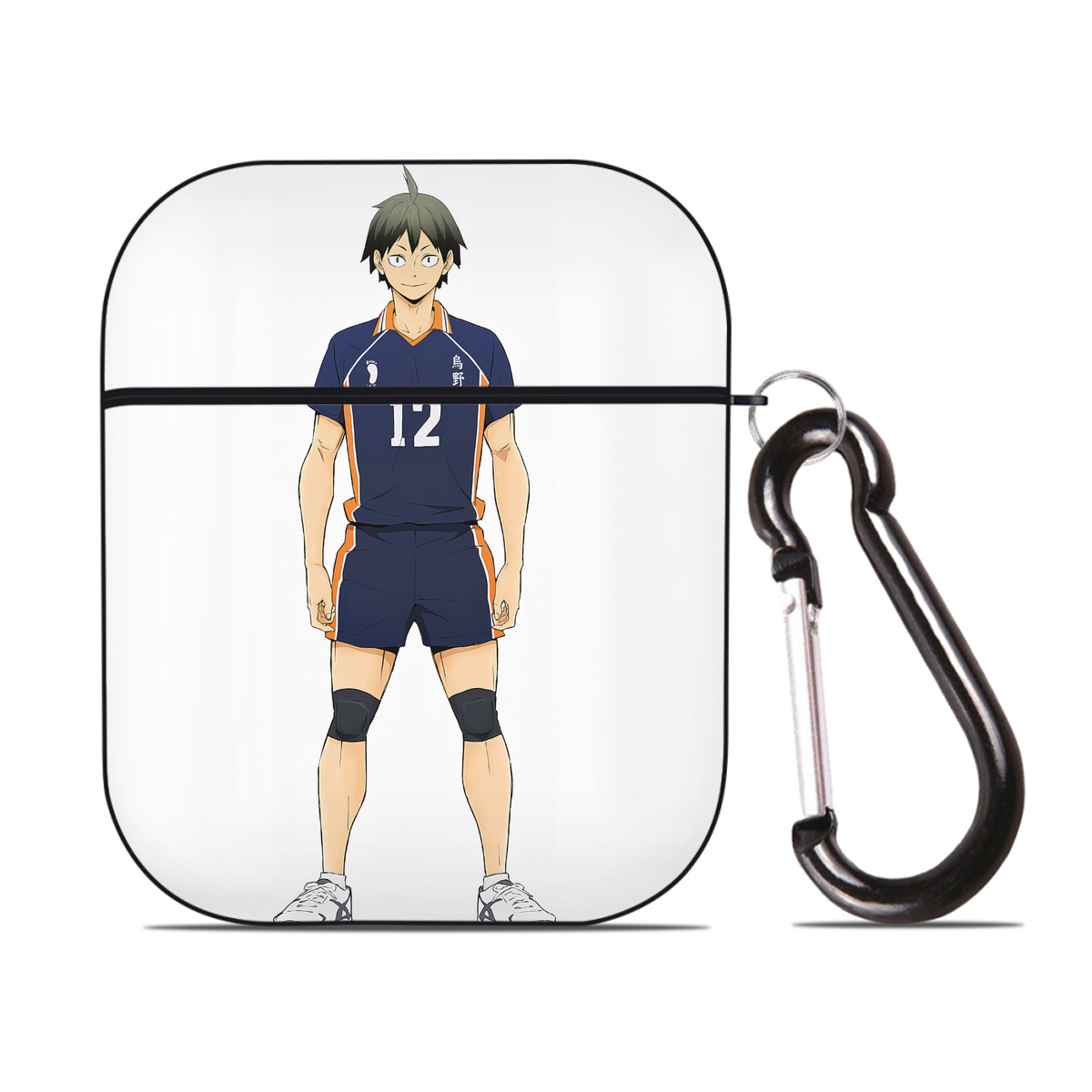 （画像用） ハイキュー!! Haikyu!! AirPods 第2世代保護ケース ハードシェル ブラック 耐衝撃・防指紋・カラビナ付き