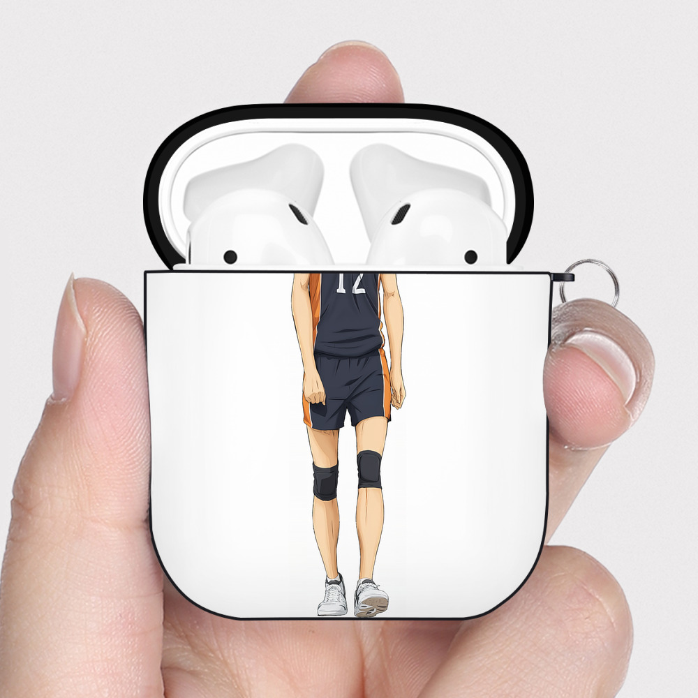 （画像用） ハイキュー!! Haikyu!! AirPods 第2世代保護ケース ハードシェル ブラック 耐衝撃・防指紋・カラビナ付き