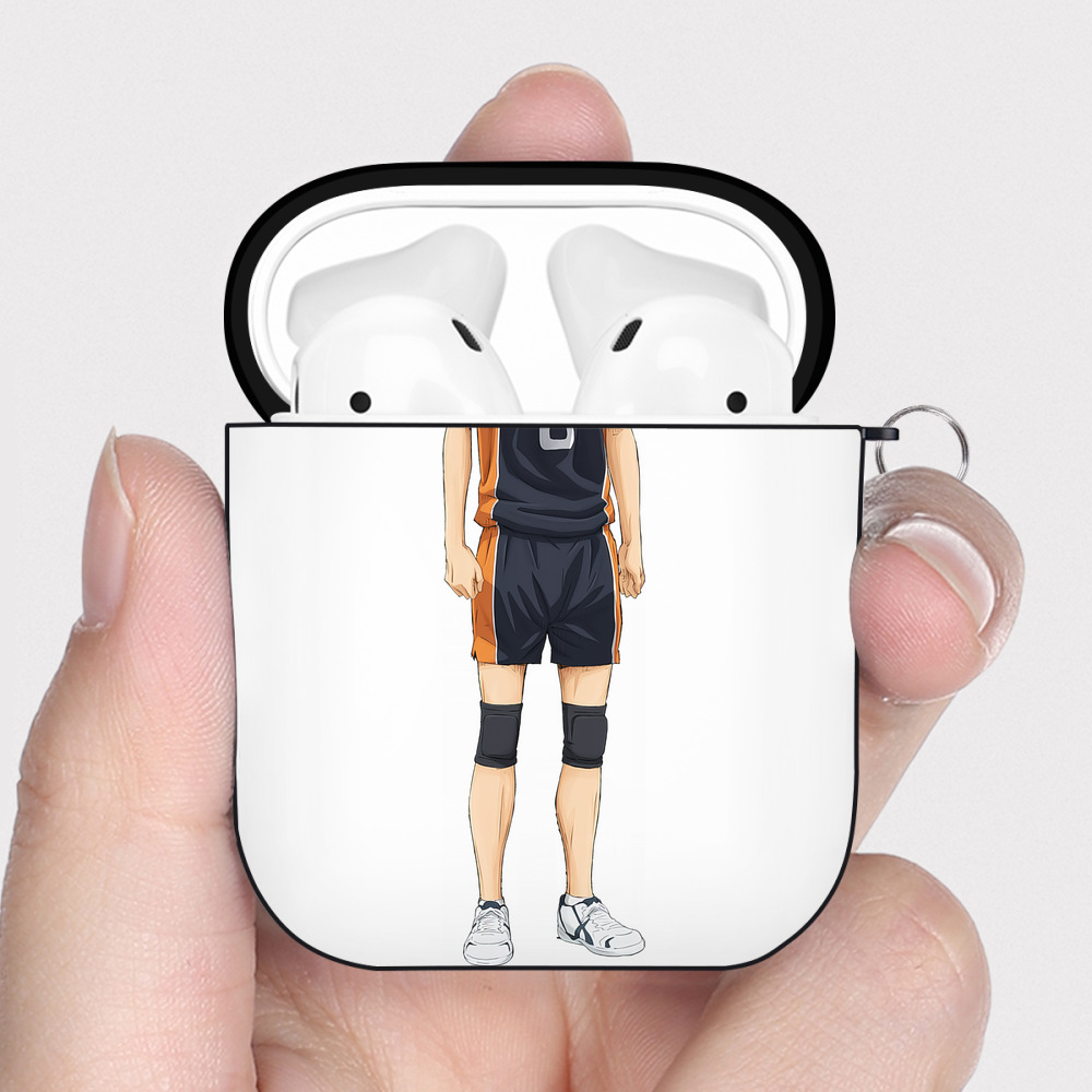 （画像用） ハイキュー!! Haikyu!! AirPods 第2世代保護ケース ハードシェル ブラック 耐衝撃・防指紋・カラビナ付き