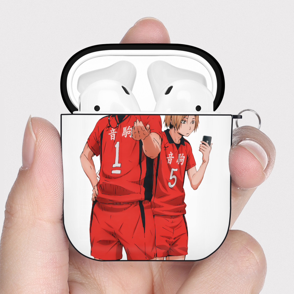 （画像用） ハイキュー!! Haikyu!! AirPods 第2世代保護ケース ハードシェル ブラック 耐衝撃・防指紋・カラビナ付き