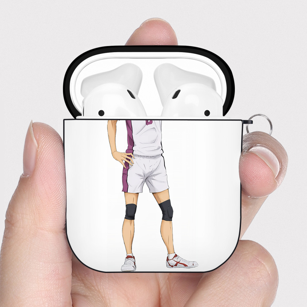 （画像用） ハイキュー!! Haikyu!! AirPods 第2世代保護ケース ハードシェル ブラック 耐衝撃・防指紋・カラビナ付き