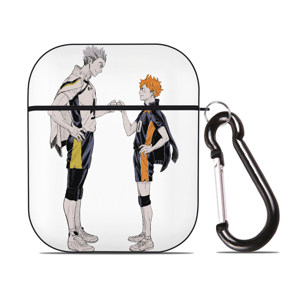 （画像用） ハイキュー!! Haikyu!! AirPods 第2世代保護ケース ハードシェル ブラック 耐衝撃・防指紋・カラビナ付き