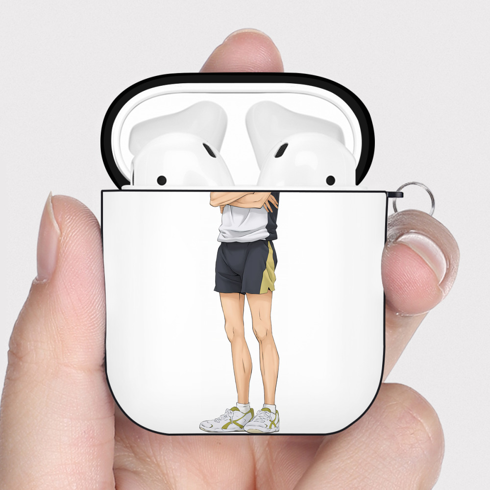 （画像用） ハイキュー!! Haikyu!! AirPods 第2世代保護ケース ハードシェル ブラック 耐衝撃・防指紋・カラビナ付き