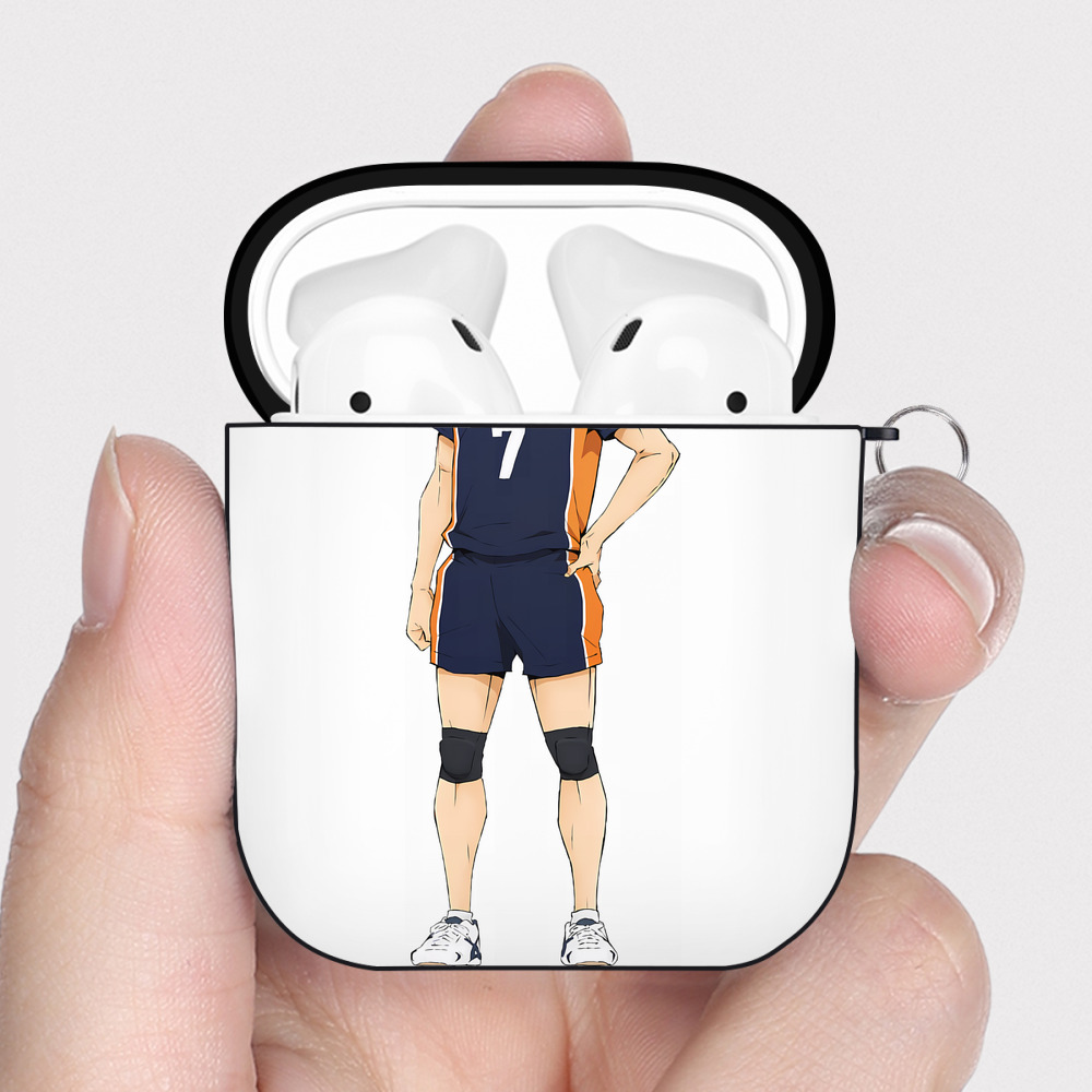 （画像用） ハイキュー!! Haikyu!! AirPods 第2世代保護ケース ハードシェル ブラック 耐衝撃・防指紋・カラビナ付き