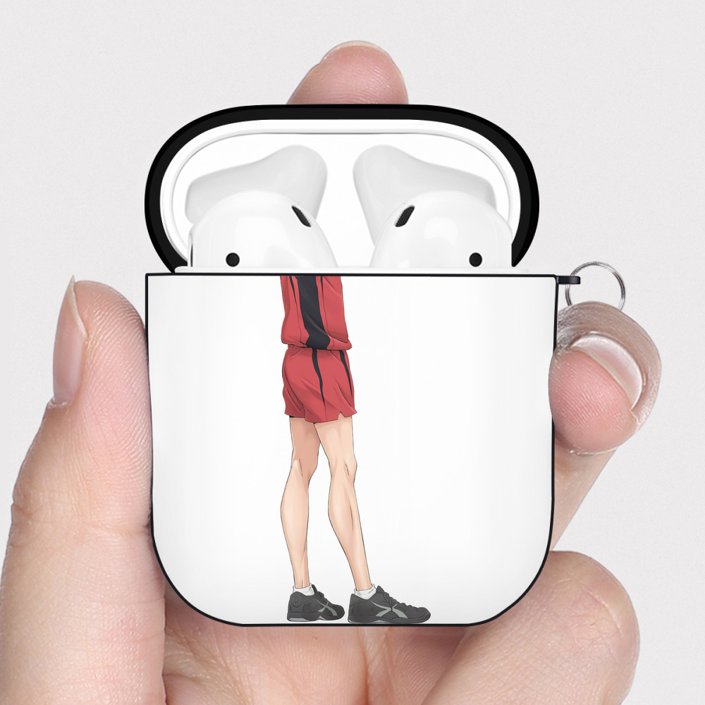 （画像用） ハイキュー!! Haikyu!! AirPods 第2世代保護ケース ハードシェル ブラック 耐衝撃・防指紋・カラビナ付き