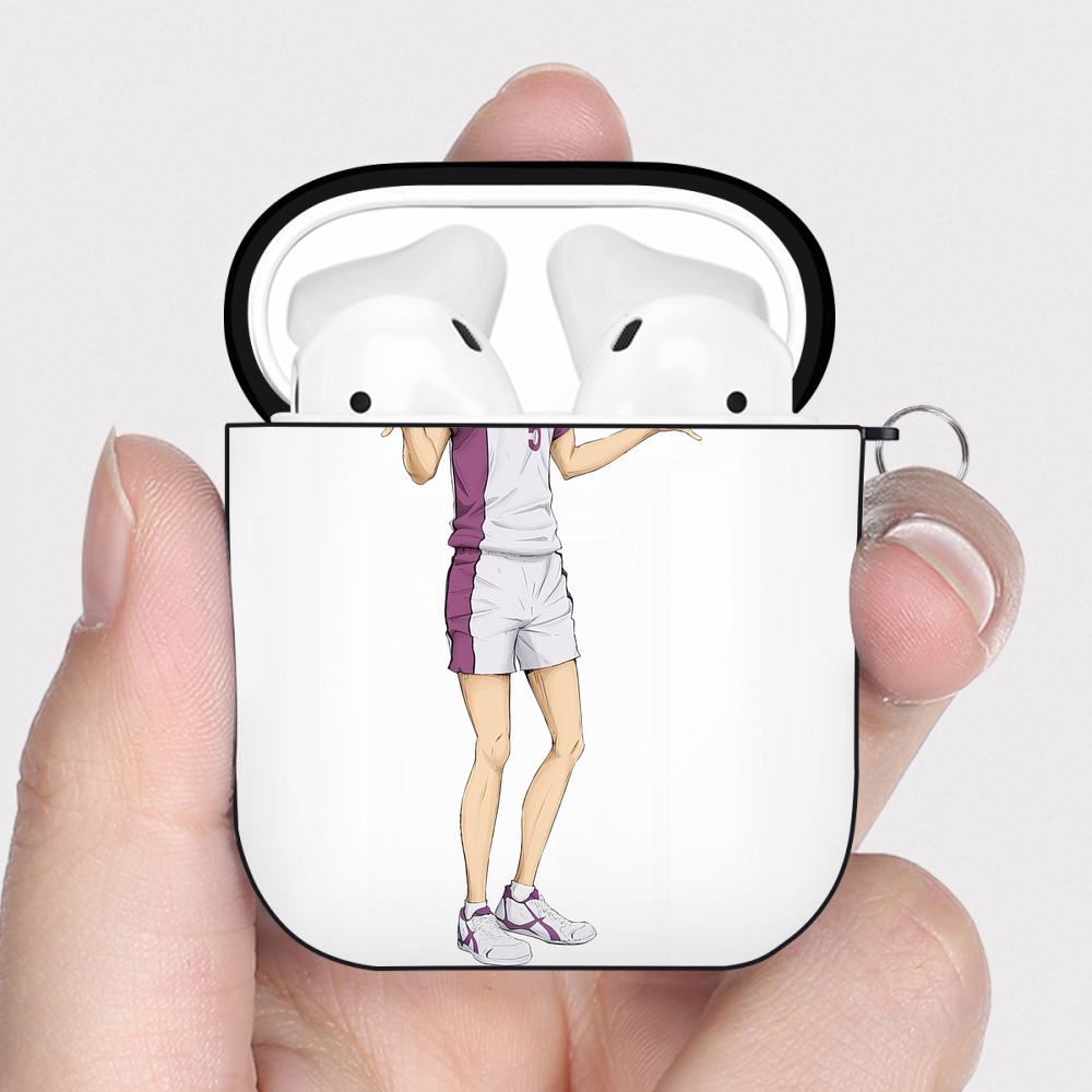 （画像用） ハイキュー!! Haikyu!! AirPods 第2世代保護ケース ハードシェル ブラック 耐衝撃・防指紋・カラビナ付き