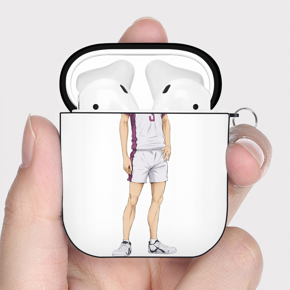 （画像用） ハイキュー!! Haikyu!! AirPods 第2世代保護ケース ハードシェル ブラック 耐衝撃・防指紋・カラビナ付き
