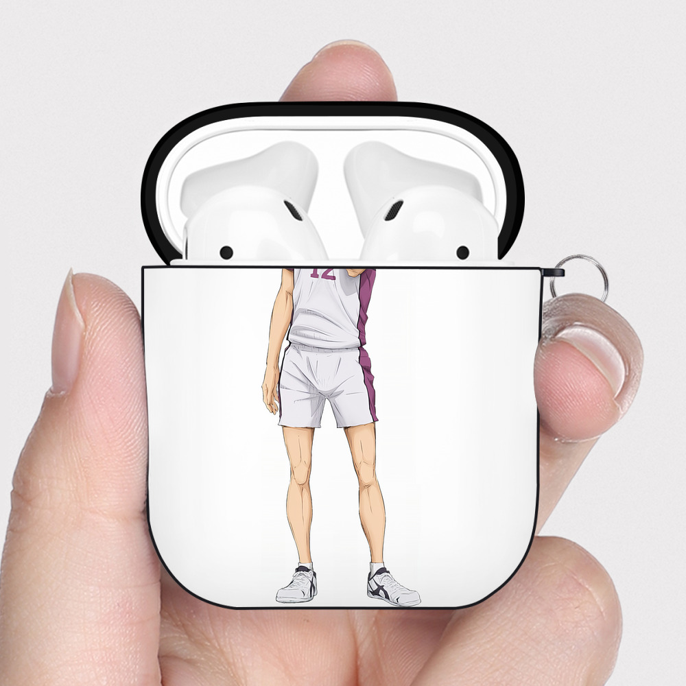 （画像用） ハイキュー!! Haikyu!! AirPods 第2世代保護ケース ハードシェル ブラック 耐衝撃・防指紋・カラビナ付き
