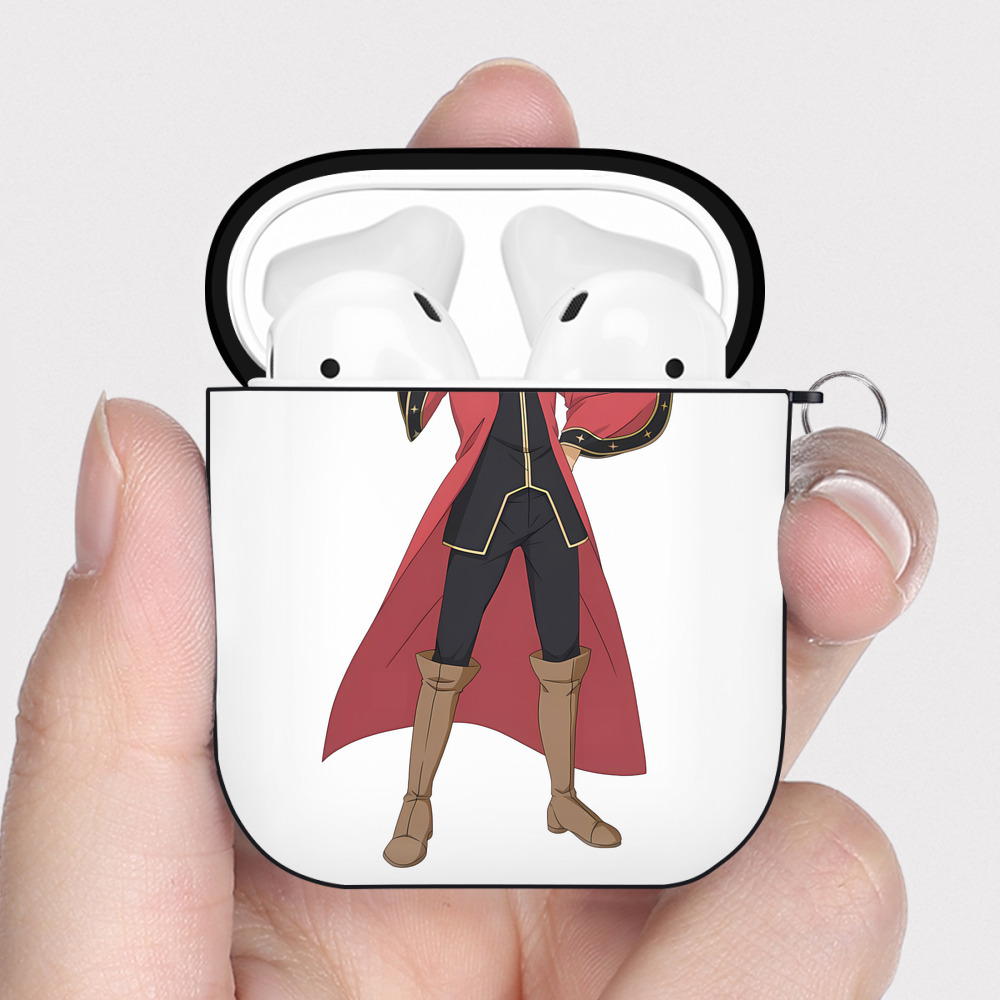 （画像用） ハイキュー!! Haikyu!! AirPods 第2世代保護ケース ハードシェル ブラック 耐衝撃・防指紋・カラビナ付き