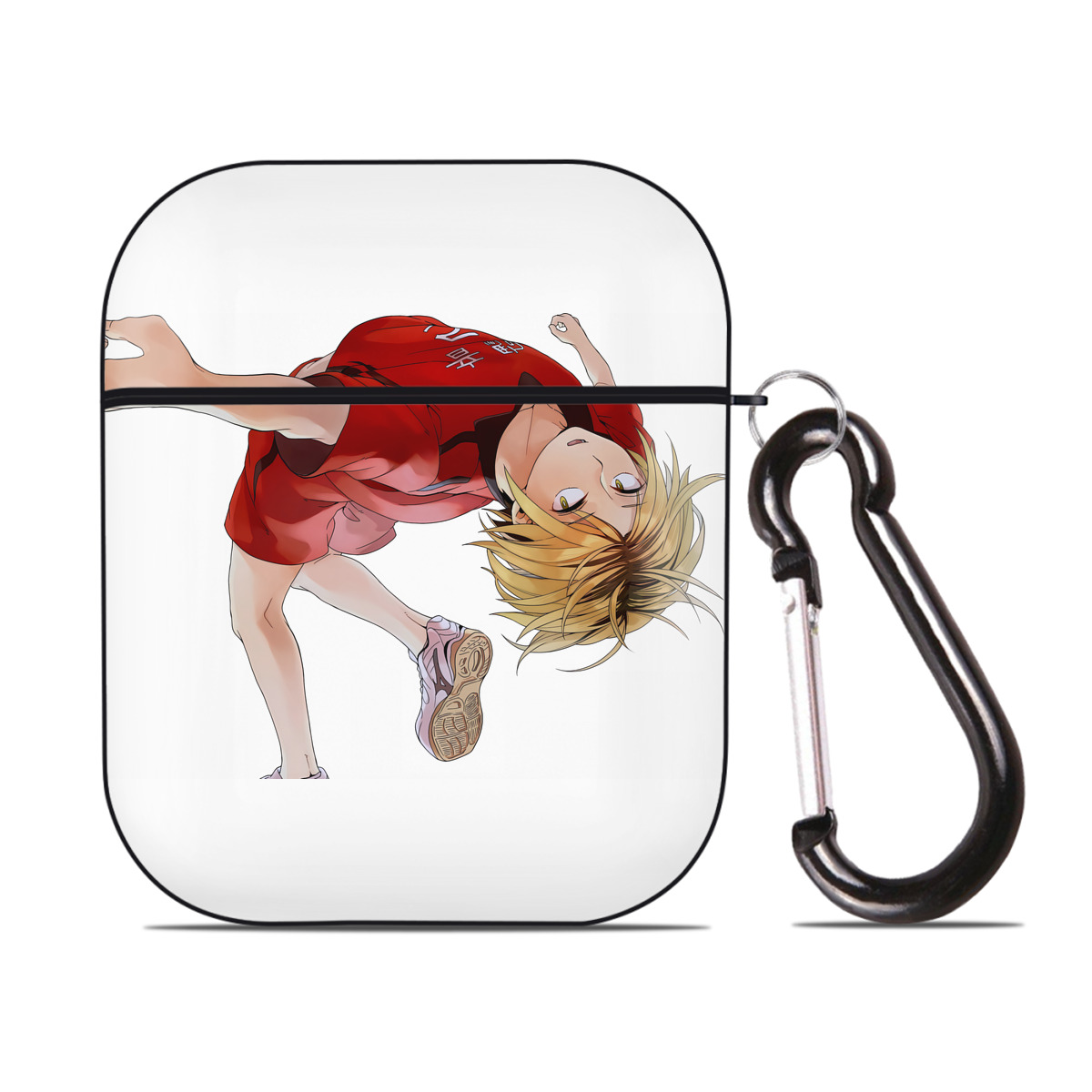 （画像用） ハイキュー!! Haikyu!! AirPods 第2世代保護ケース ハードシェル ブラック 耐衝撃・防指紋・カラビナ付き
